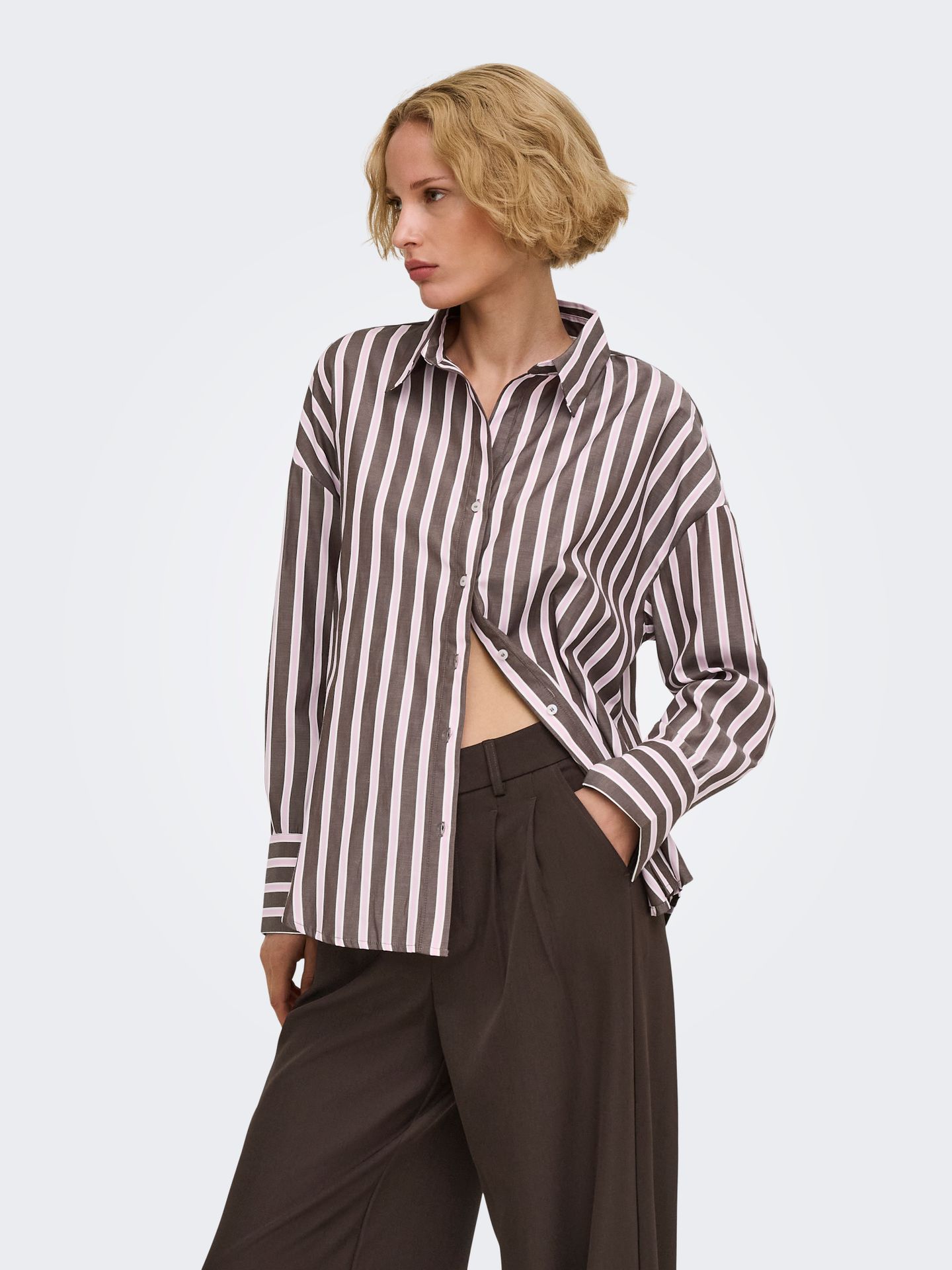 Only ONLOREGON ALVA LS REG SHIRT NOOS WV Coffee Bean/PIROUETTE 2900168196042