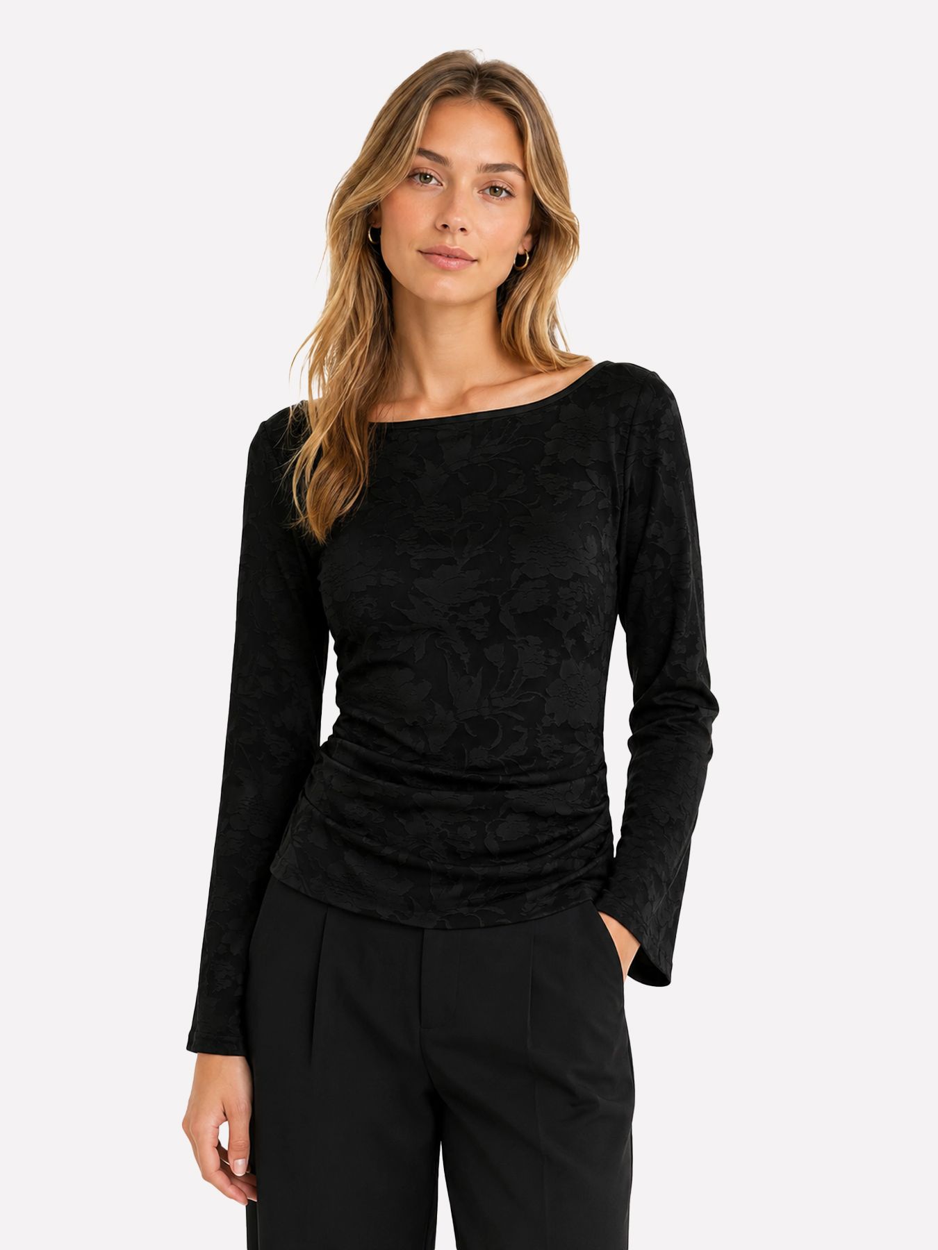 Vero Moda VMLAYLA LS GATHERING TOP JRS NOOS Black 00119336-EKA26011400000025