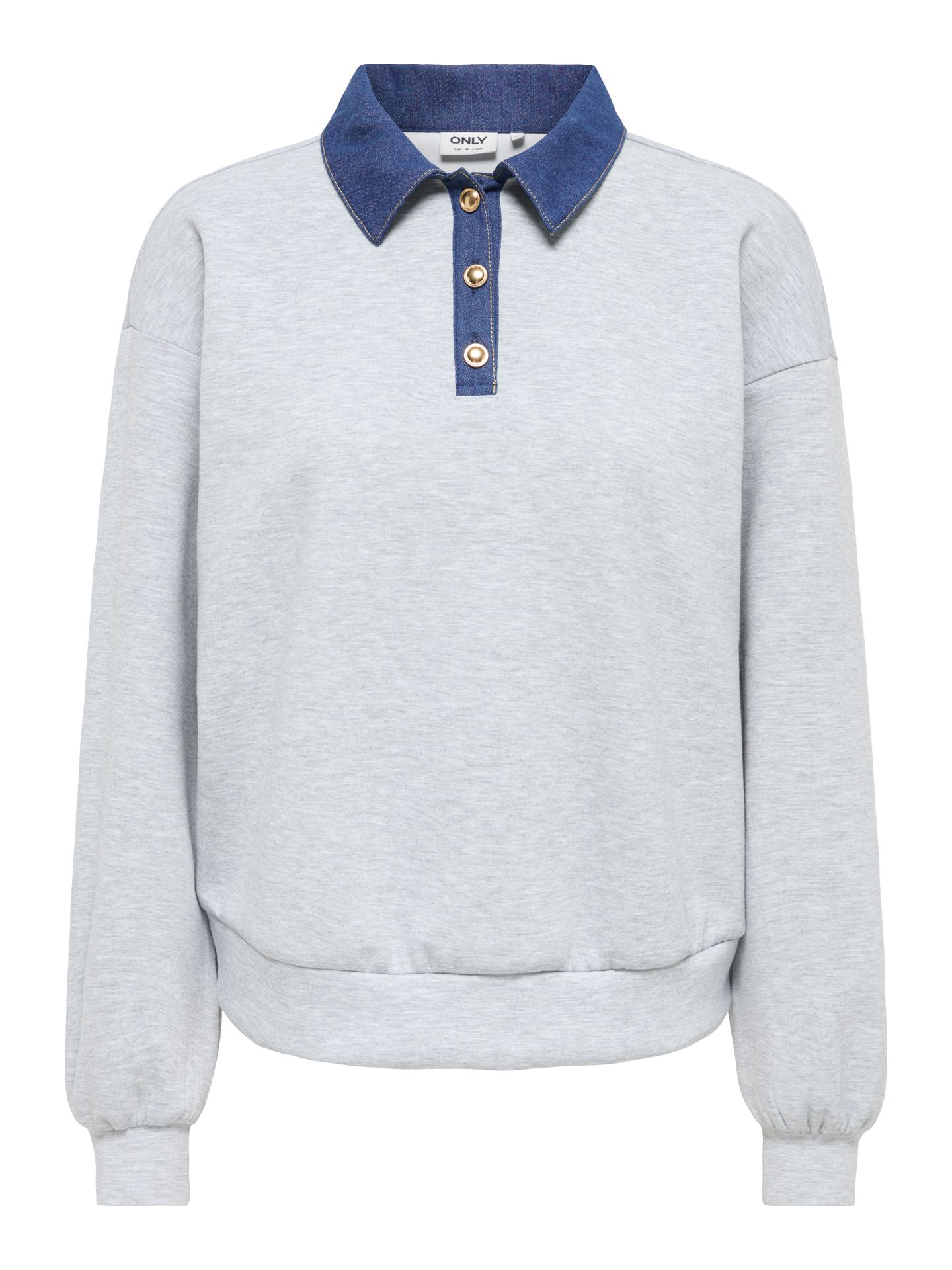 Only ONLSCARLET L/S POLO MIX SWEAT UB PR Light Grey Melange/Soho 2900168207021