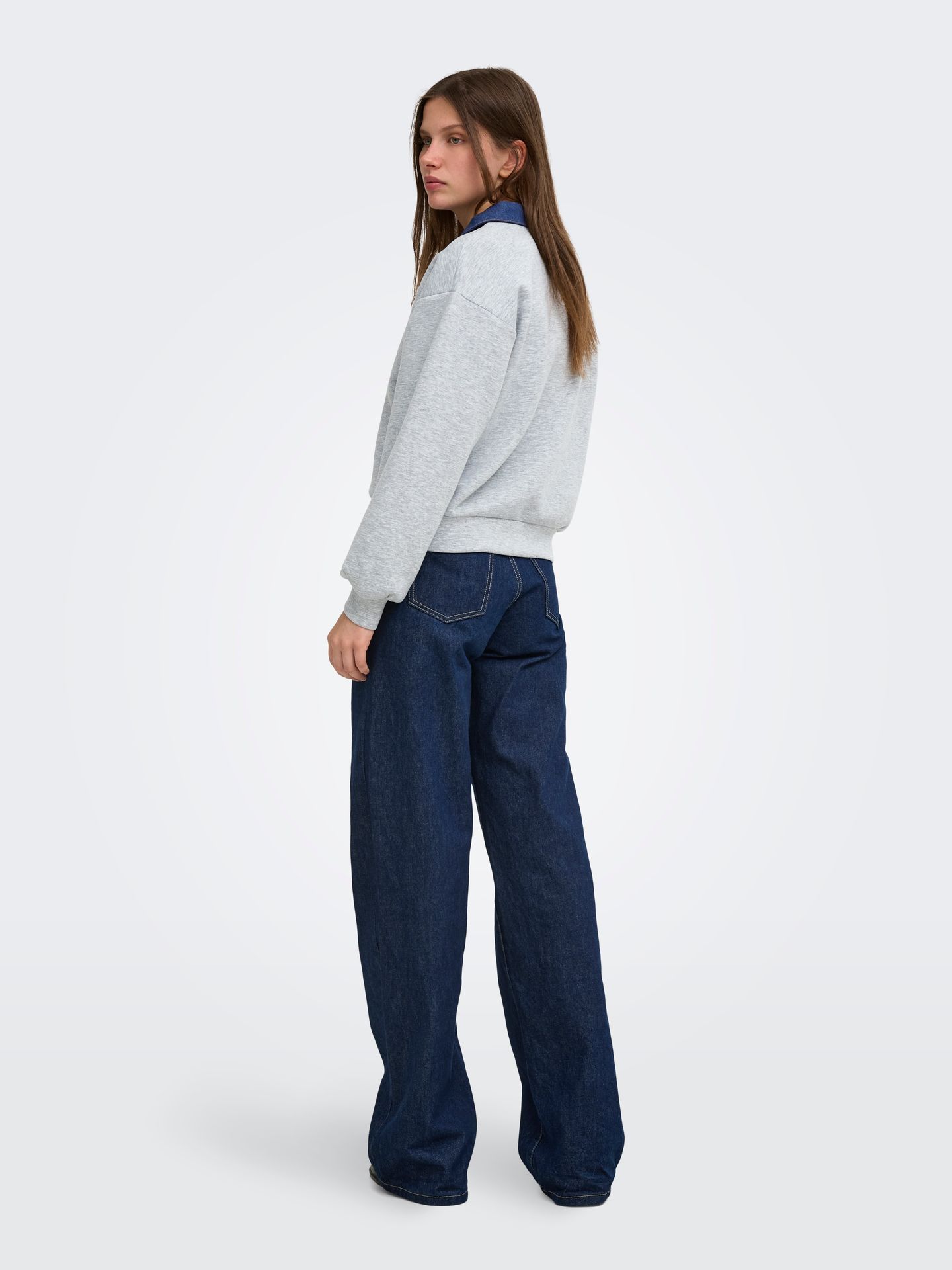 Only ONLSCARLET L/S POLO MIX SWEAT UB PR Light Grey Melange/Soho 2900168207021