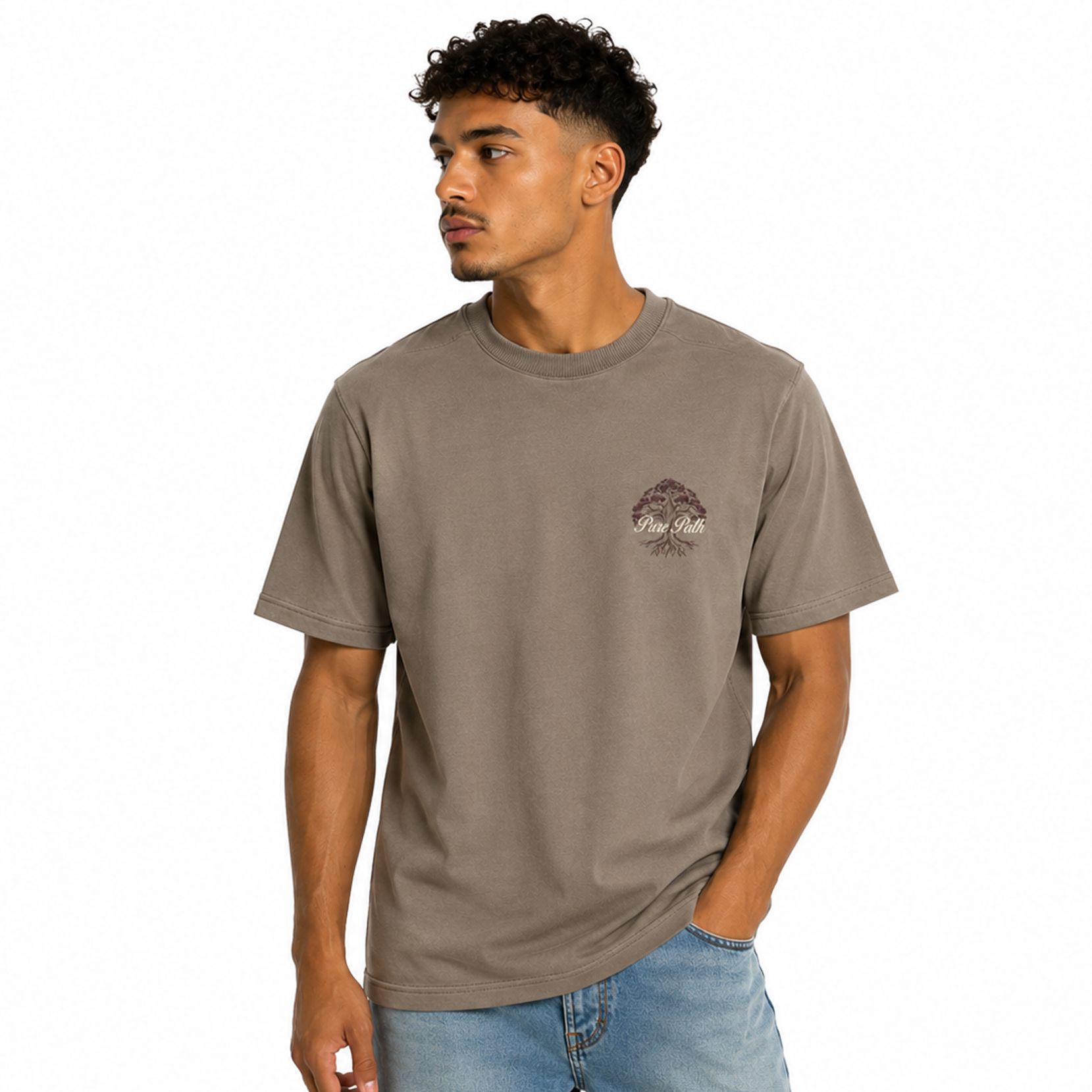 Pure Path Rooted Tree T-shirt 53 taupe 2900168257033