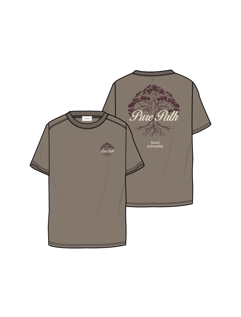 Pure Path Rooted Tree T-shirt 53 taupe 00119378-EKA26015200000009