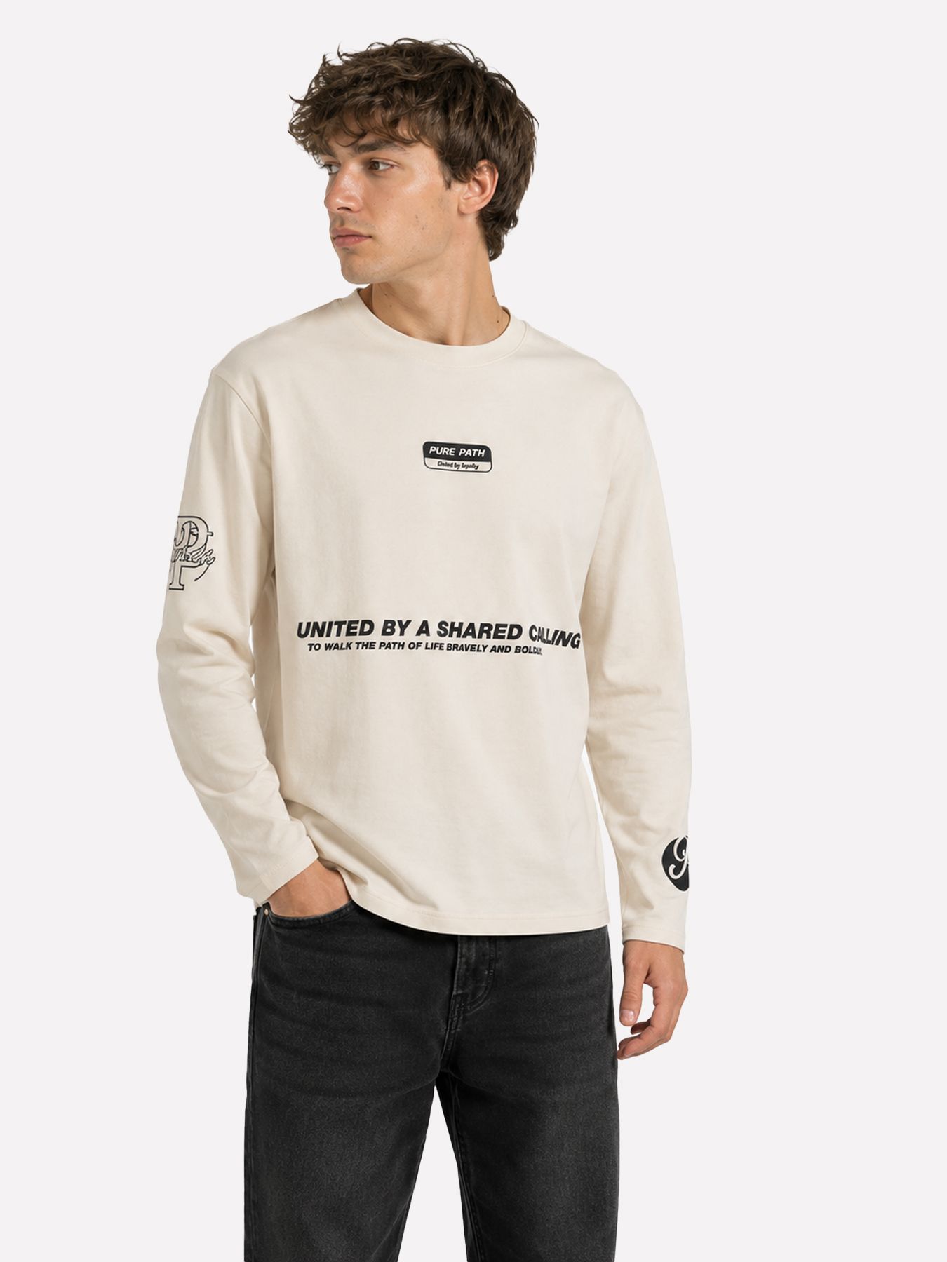 Pure Path United Longsleeve T-shirt 54 ecru 00119379-EKA26015200000003