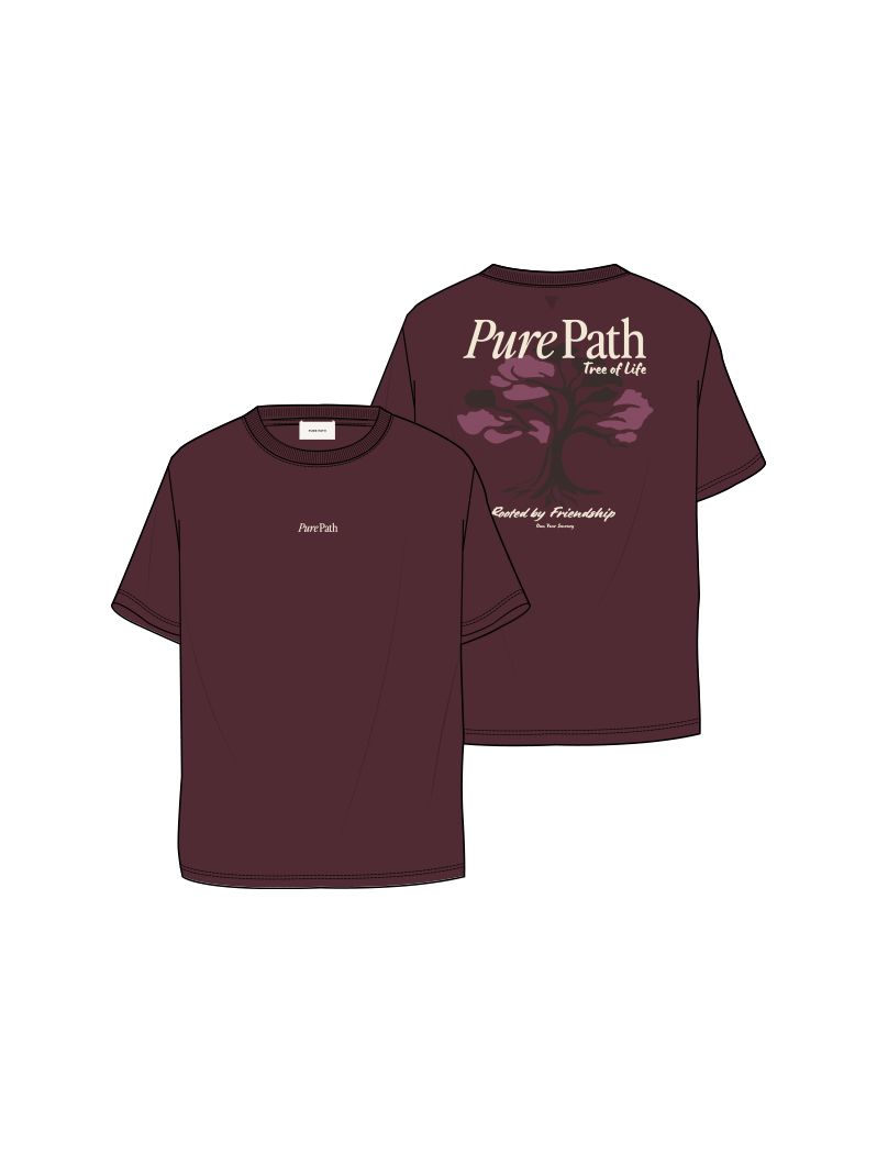 Pure Path Tree of Life T-shirt 107 wine red 00119380-EKA26015200000011