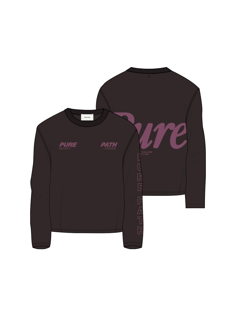 Pure Path Pure Longsleeve T-shirt 96 dark brown 00119381-EKA26015200000012