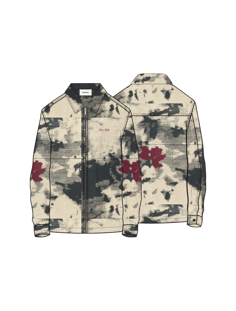 Pure Path Flower Zipped Overshirt 53 taupe 00119383-EKA26015200000009