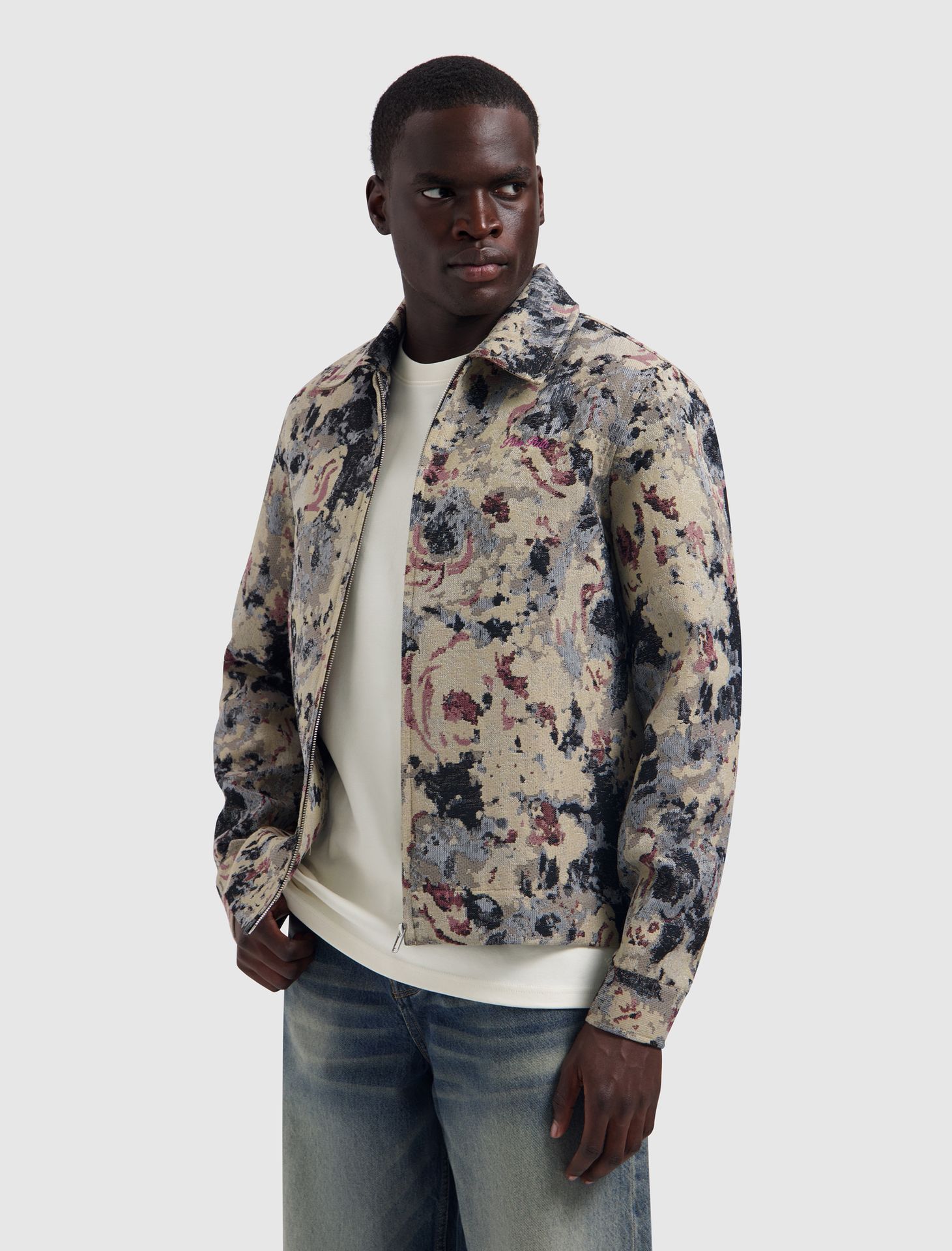 Pure Path Flower Zipped Overshirt 53 taupe 00119383-EKA26015200000009
