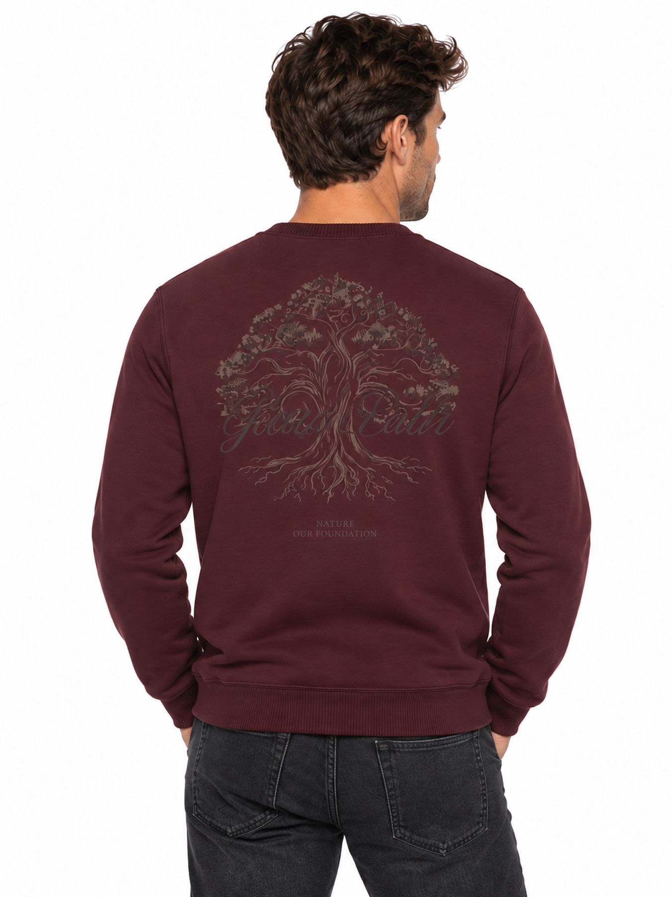 Pure Path Rooted Tree Sweater 107 wine red 2900168266042