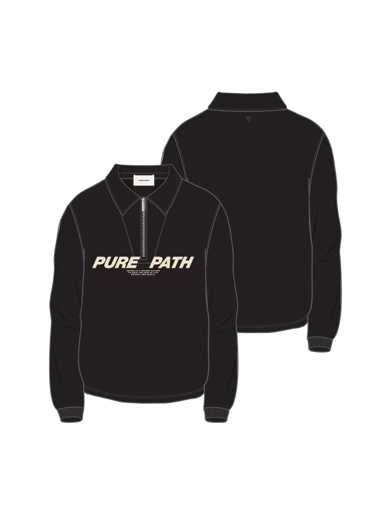 Pure Path Polo Half Zip Sweater 02 black 00119388-EKA26015200000010