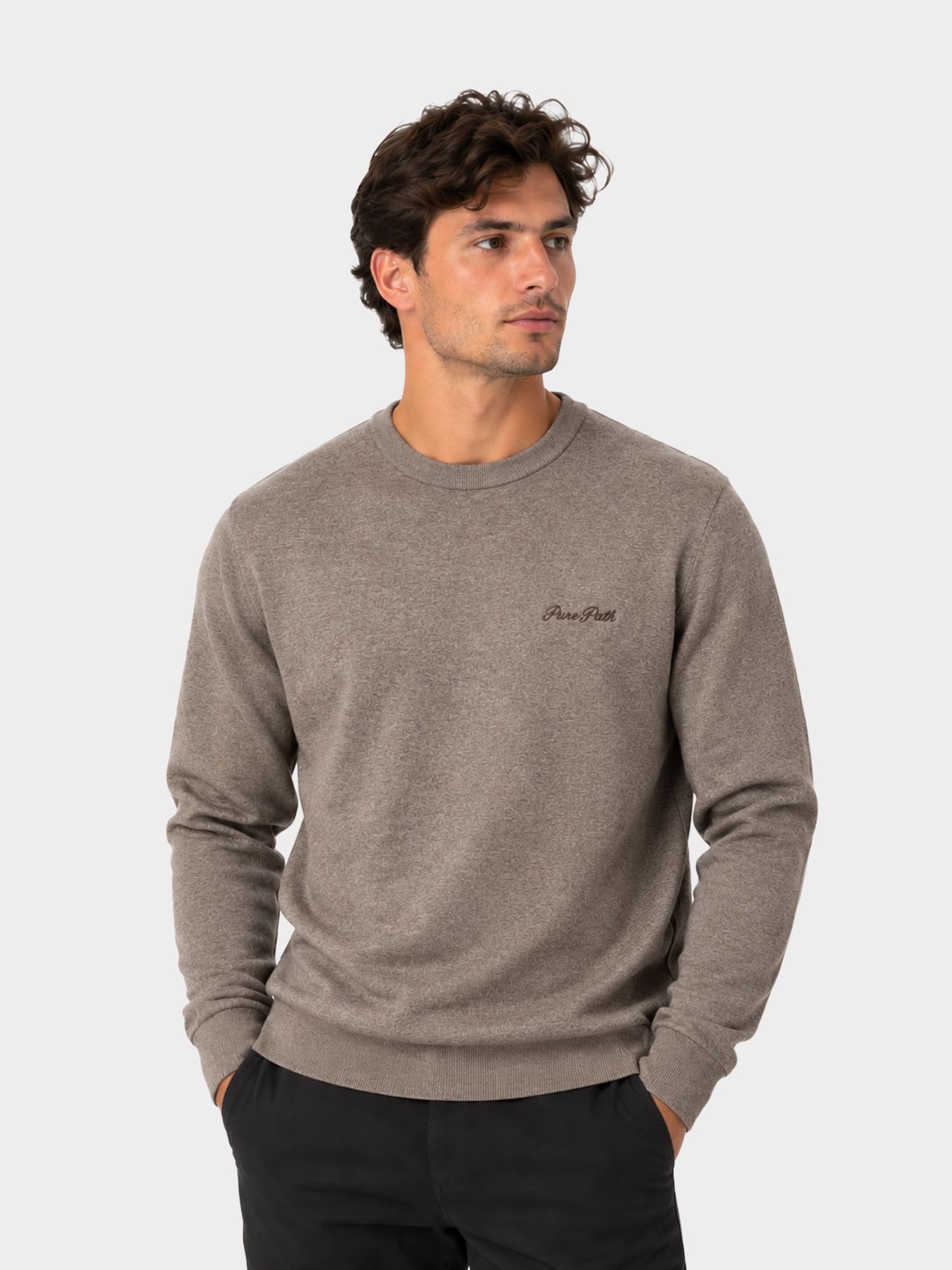 Pure Path Light weight Knit Sweater 75 taupe melange 00119389-EKA26015200000013