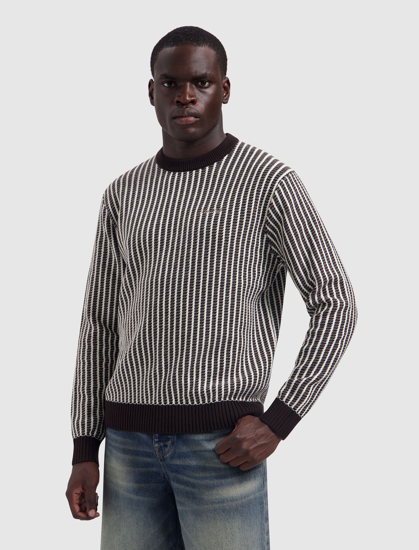 Pure Path Ladderstitch Sweater 96 dark brown 00119390-EKA26015200000012