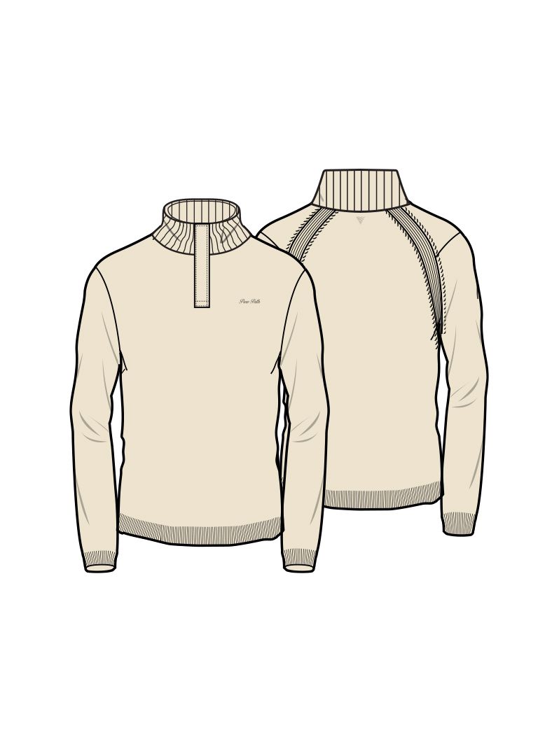 Pure Path Light weight Hidden Half-zip Knit 54 ecru 00119391-EKA26015200000003