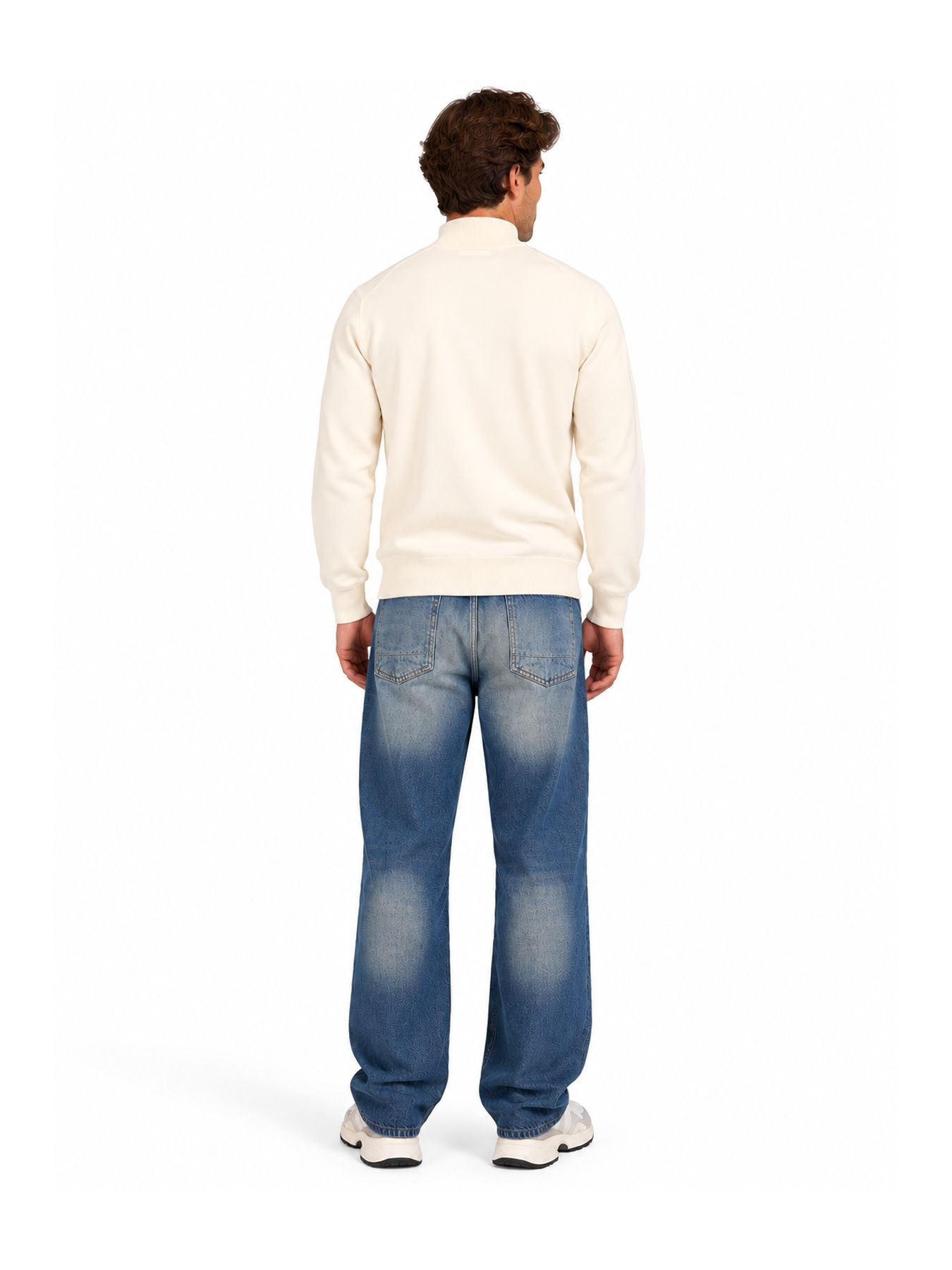 Pure Path Light weight Hidden Half-zip Knit 54 ecru 2900168275075