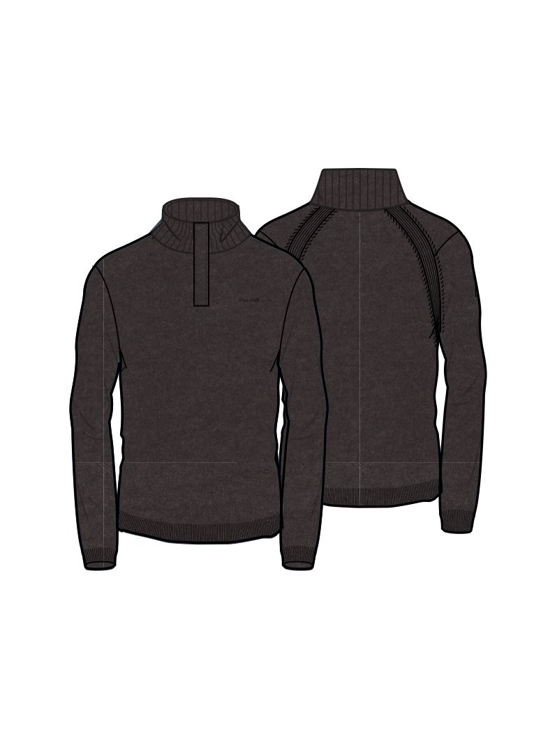 Pure Path Light weight Hidden Half-zip Knit 96 dark brown 00119391-EKA26015200000012