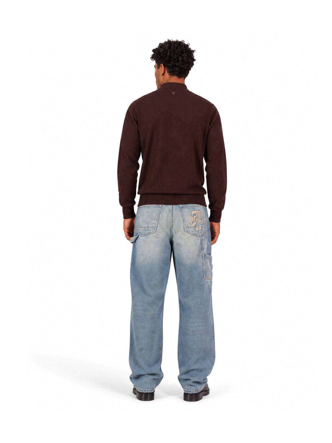 Pure Path Light weight Hidden Half-zip Knit 96 dark brown 2900168276072