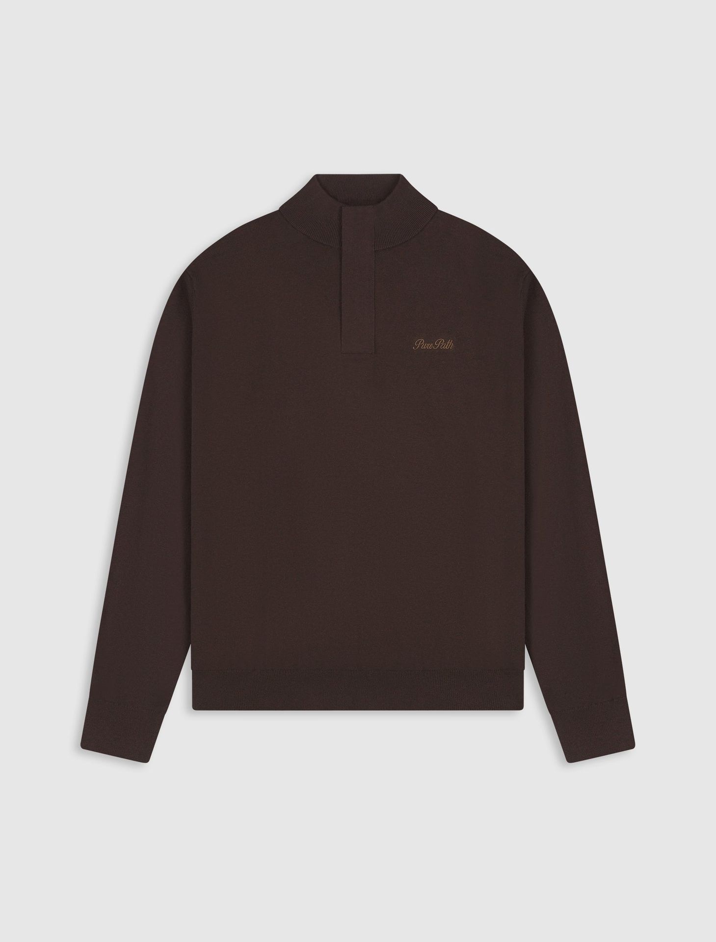 Pure Path Light weight Hidden Half-zip Knit 96 dark brown 2900168276072