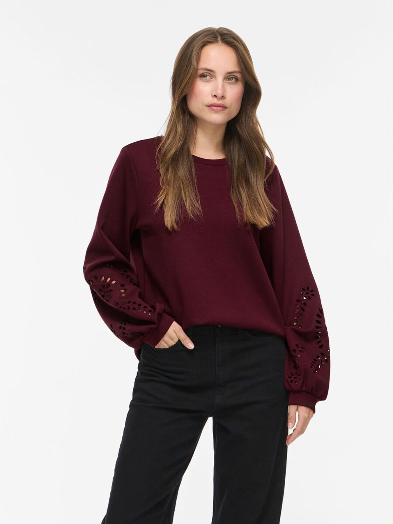 Vila VISANDY L/S SWEAT TOP - NOOS Port Royale 00119397-EKA22000400000242
