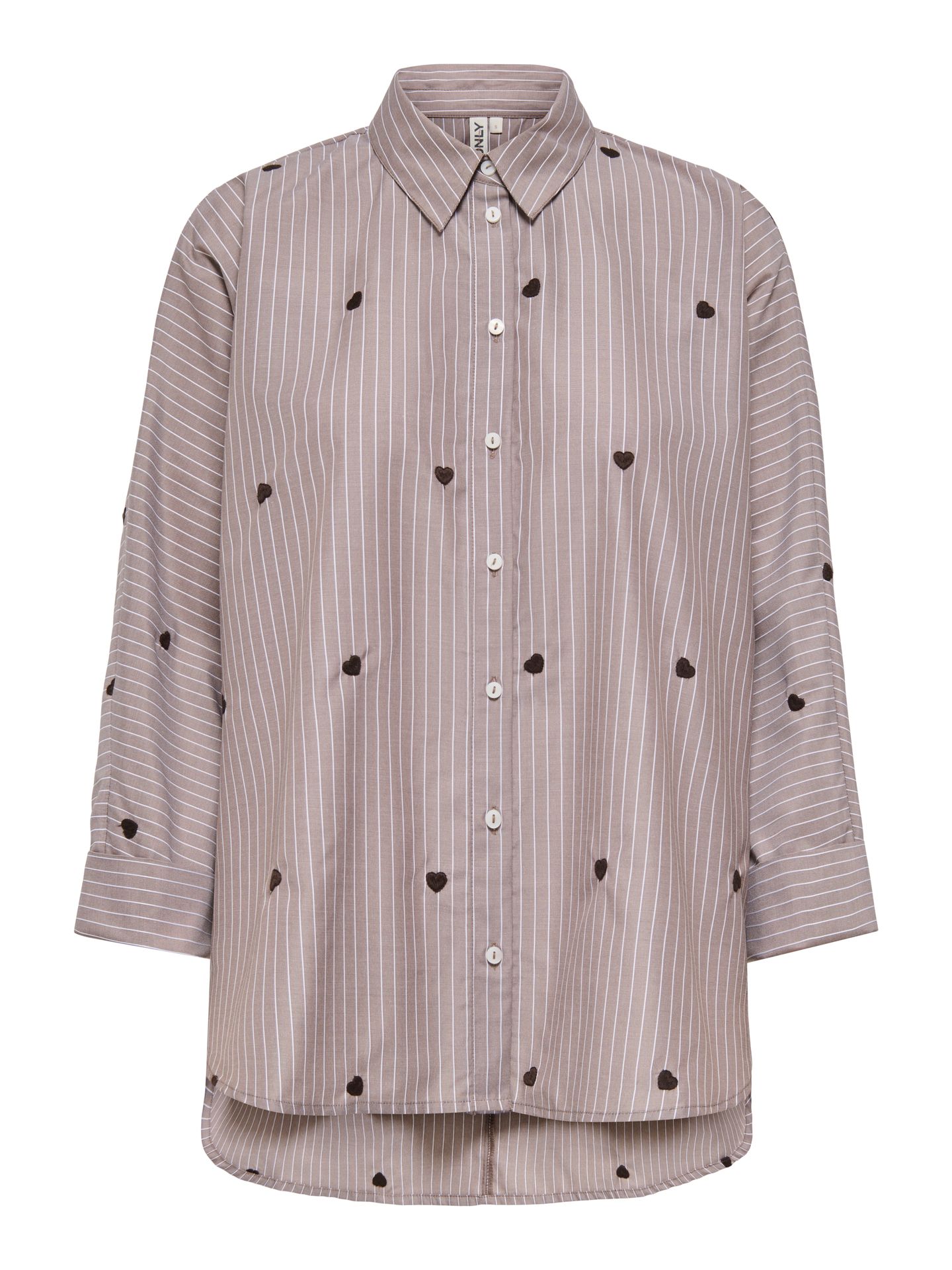 Only ONLNEW LINA GRACE STR EMB SHIRT NOO Coffee Bean/STRIPE W. COFFEE BEAN H 00119399-EKA26011400003642