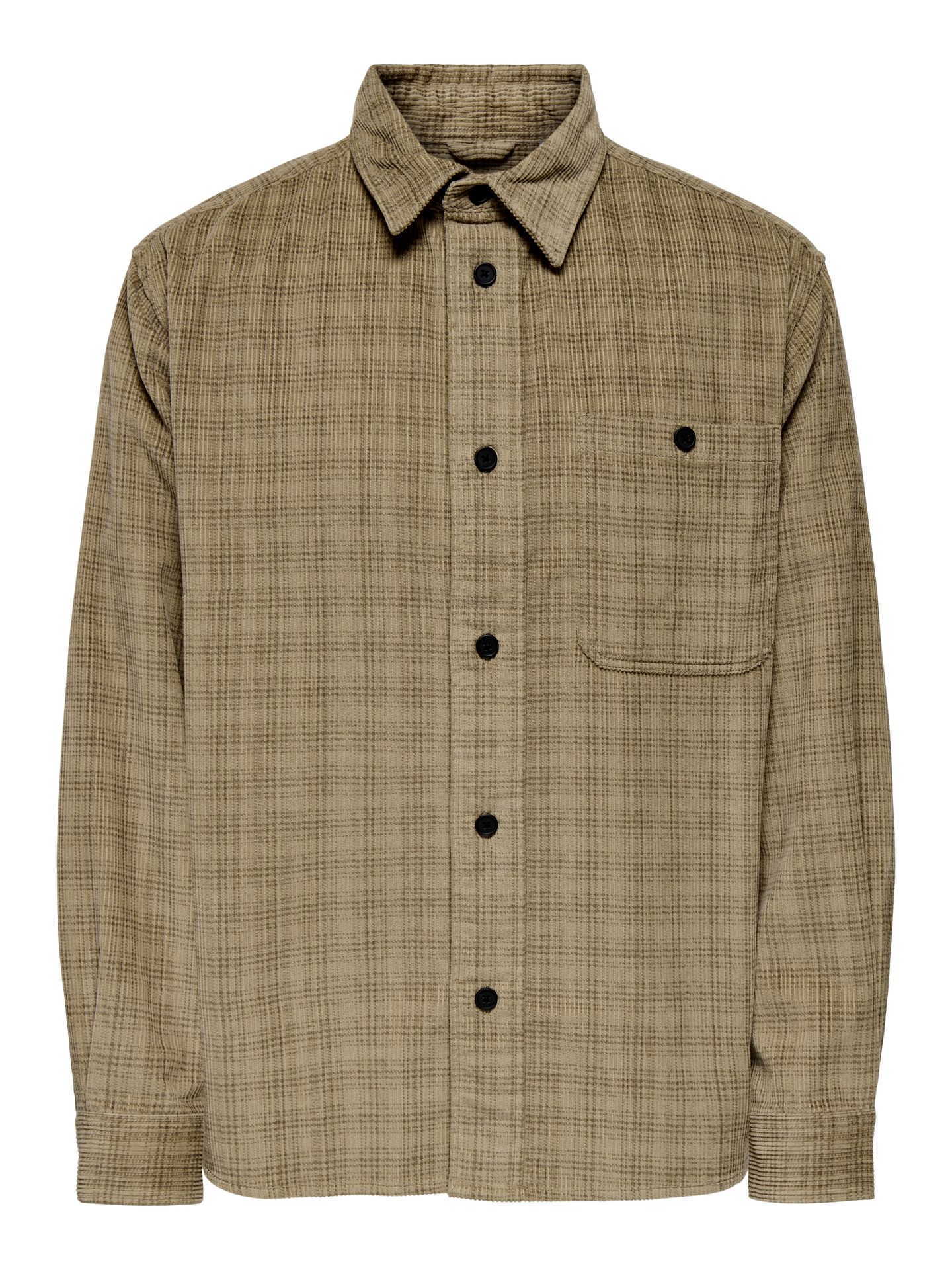 Only & Sons ONSWALEED CORDUROY OVERSHIRT 0345 V Chinchilla 00119402-EKA26011400000098