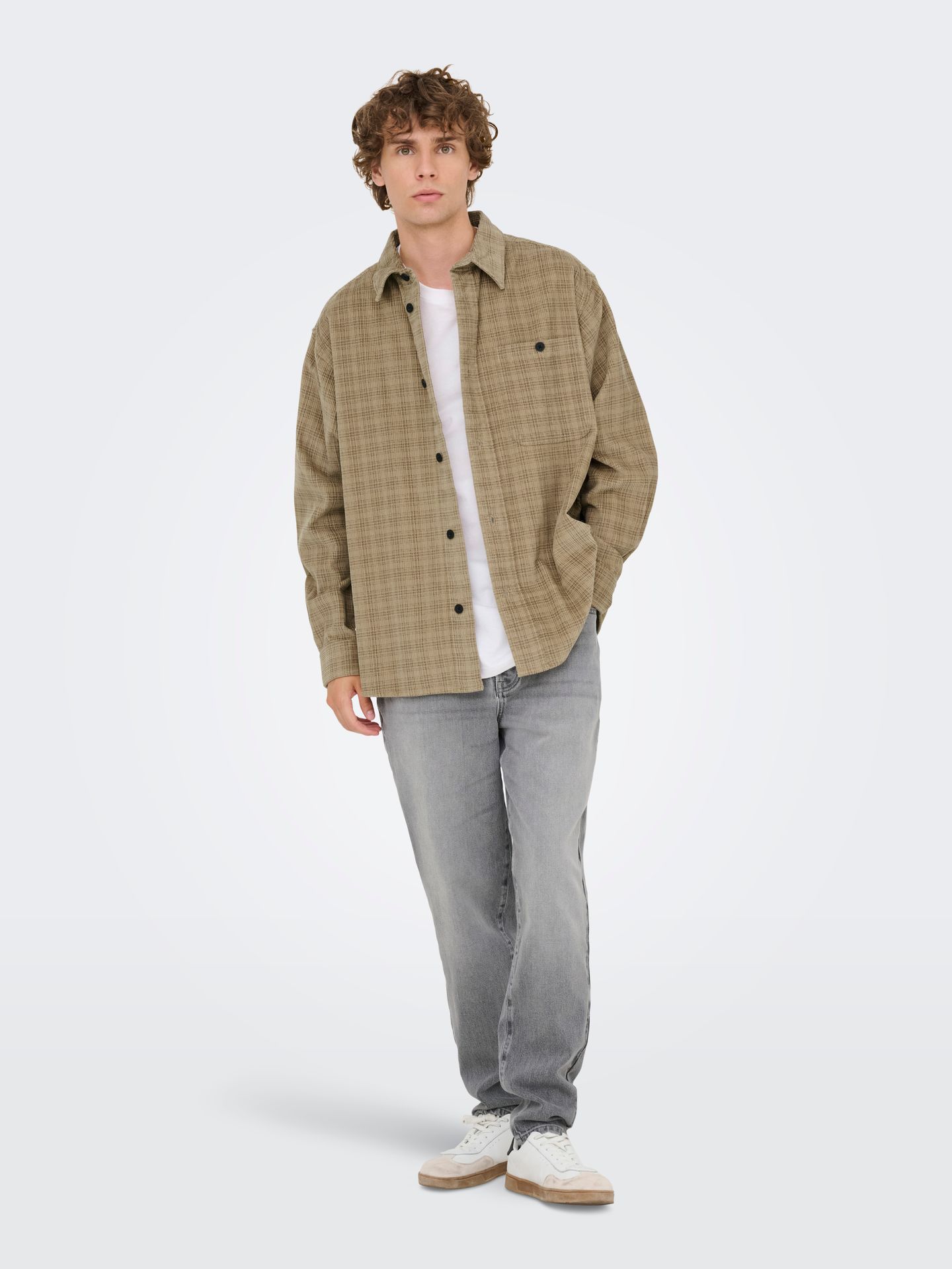 Only & Sons ONSWALEED CORDUROY OVERSHIRT 0345 V Chinchilla 2900168294014