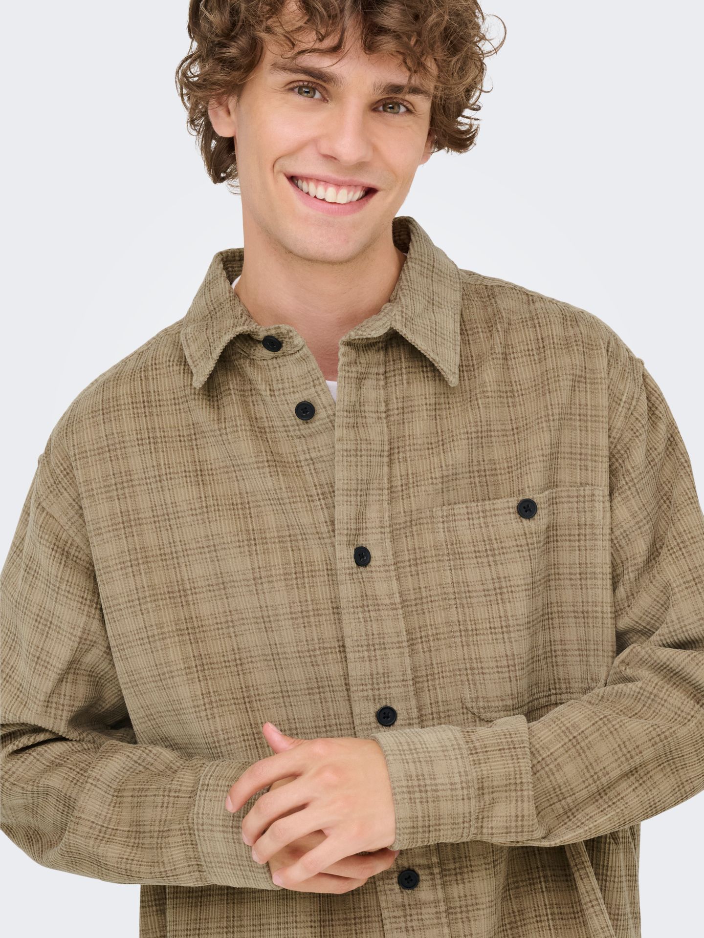 Only & Sons ONSWALEED CORDUROY OVERSHIRT 0345 V Chinchilla 2900168294014