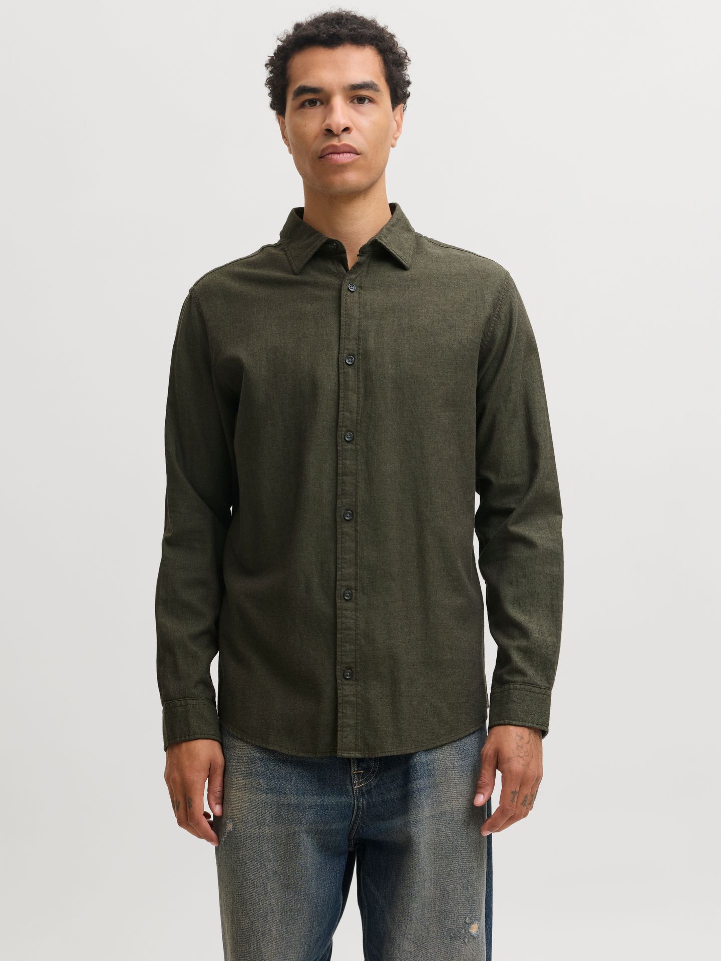 Jack & Jones JJEFIELD MELANGE SHIRT LS SN Rosin 00119405-EKA26011400000923