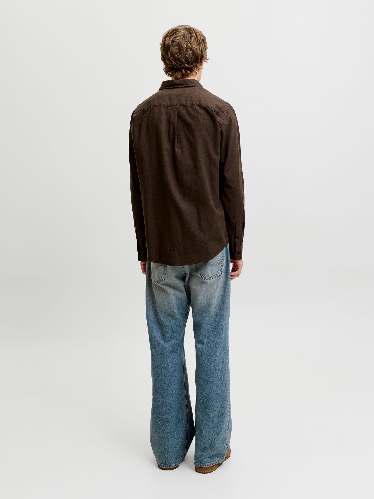 Jack & Jones JJEFIELD MELANGE SHIRT LS SN Mulch 2900168299033