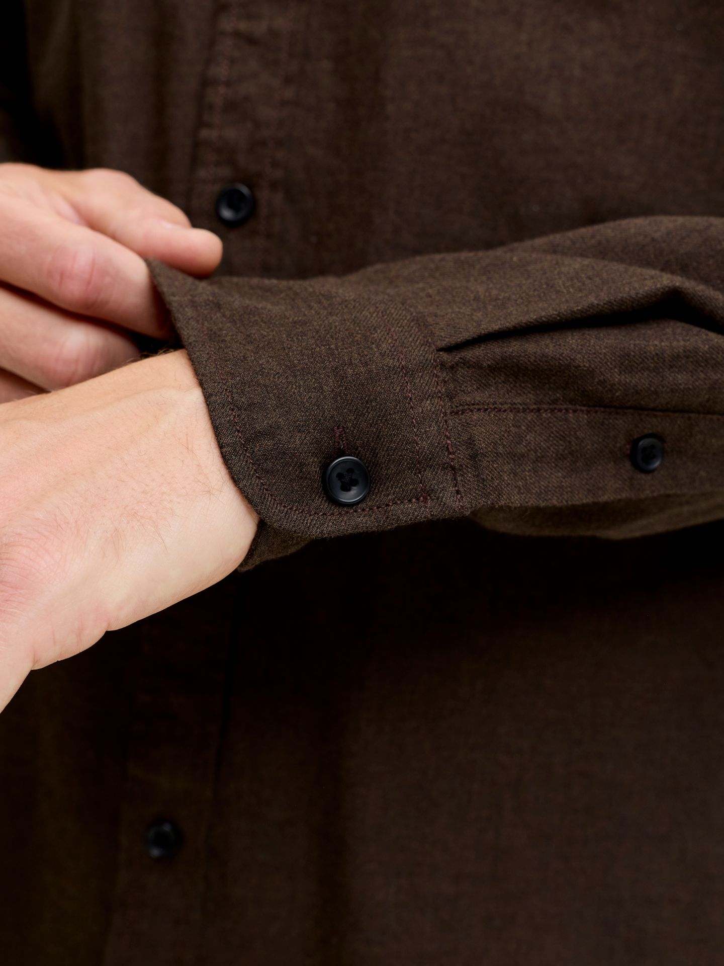 Jack & Jones JJEFIELD MELANGE SHIRT LS SN Mulch 2900168299033