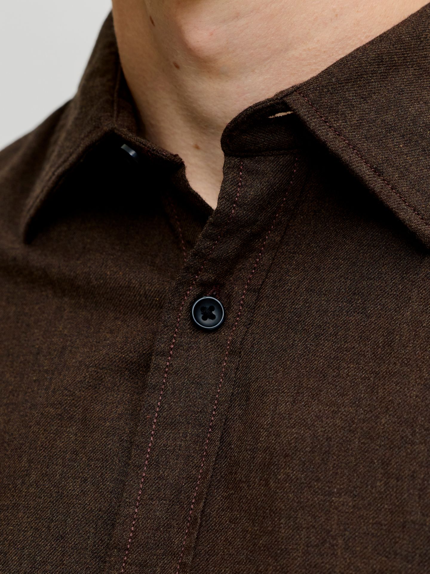 Jack & Jones JJEFIELD MELANGE SHIRT LS SN Mulch 2900168299033