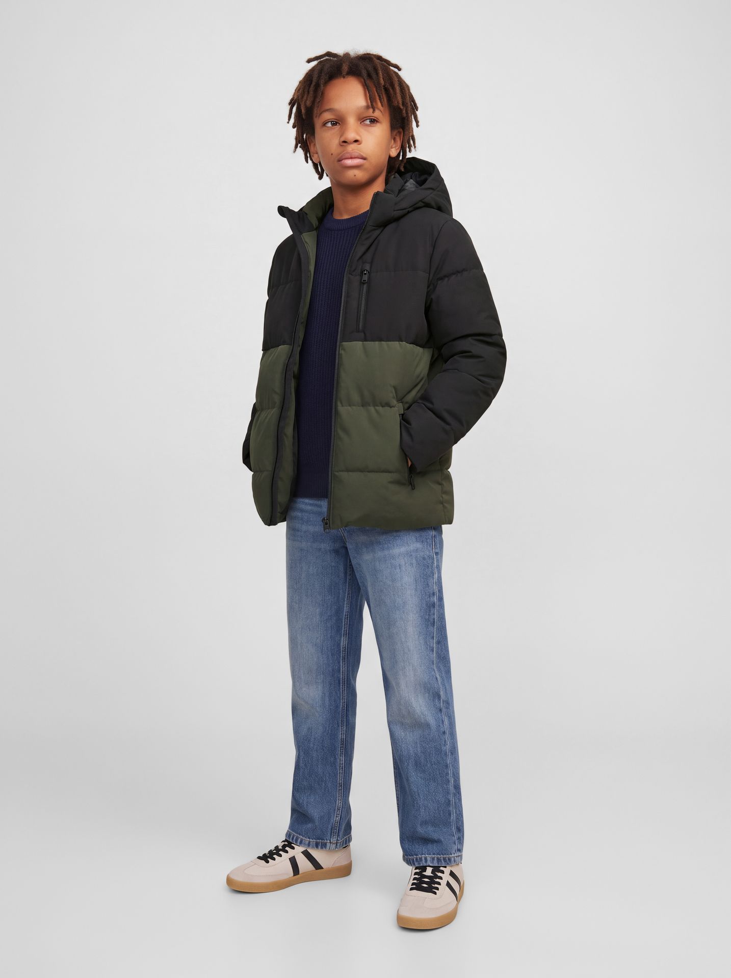 Jack & Jones JJEBECKS PUFFER JNR Rosin/BLACK BLOCKING 2900168345037