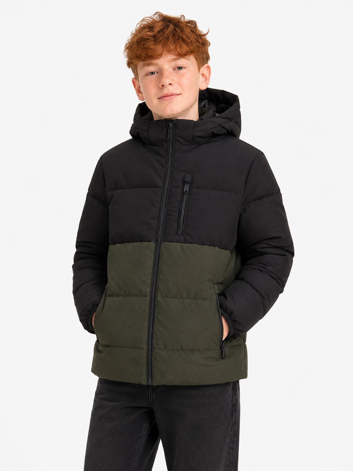 Jack & Jones JJEBECKS PUFFER JNR Rosin/BLACK BLOCKING 2900168345037