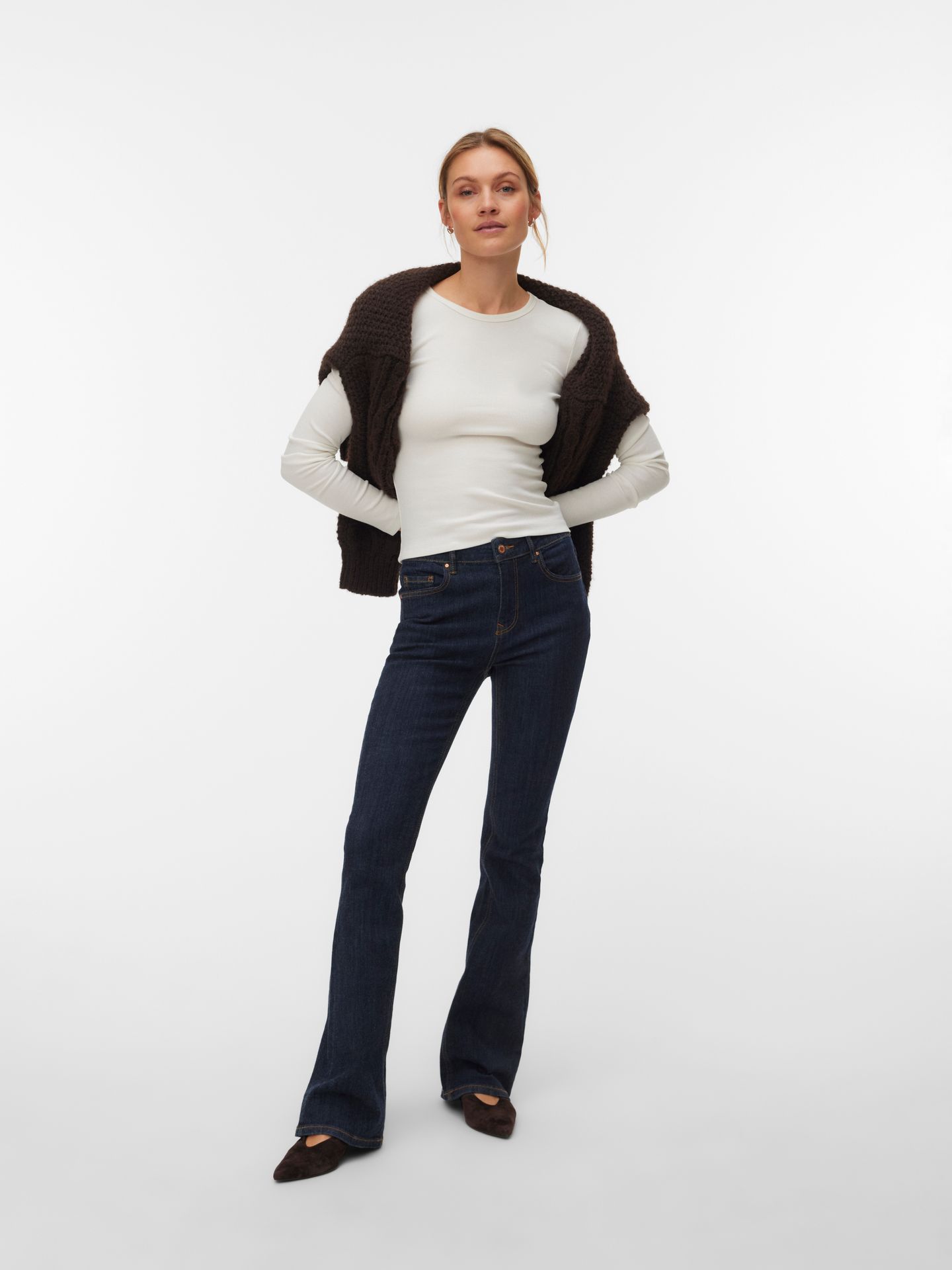 Vero Moda VMFLASH MR FLARED JEANS LI3190 NOOS Dark Blue Denim/Grey wash 2900168313029