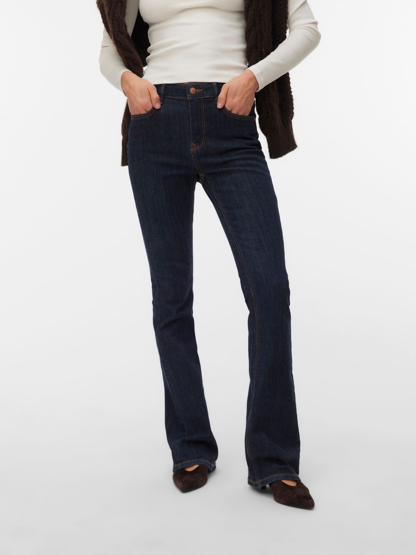 Vero Moda VMFLASH MR FLARED JEANS LI3190 NOOS Dark Blue Denim/Grey wash 2900168313029
