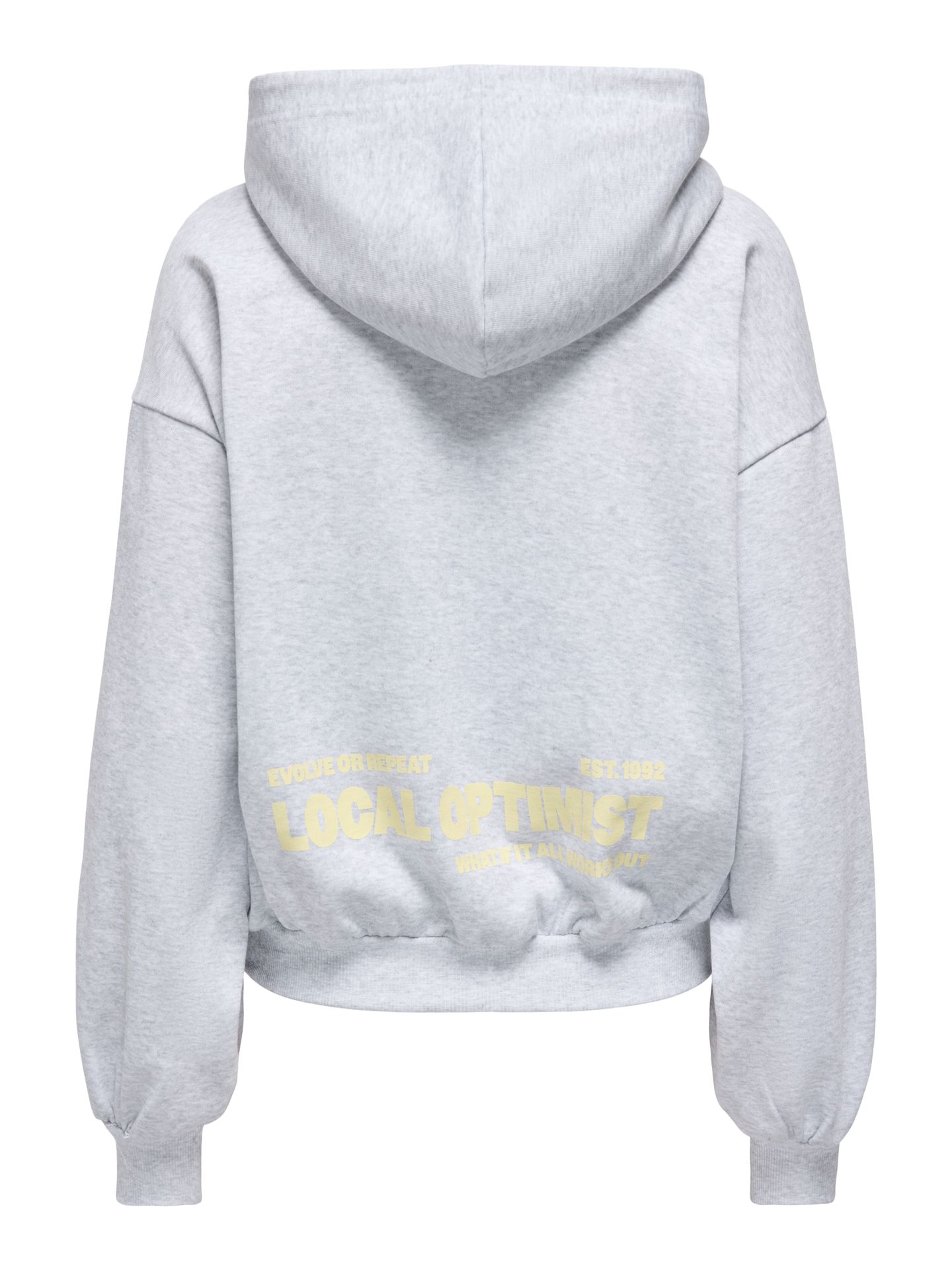 Only ONLOFELIA L/S HOOD UB SWT Medium Grey Melange/CHECKS 2900168319014
