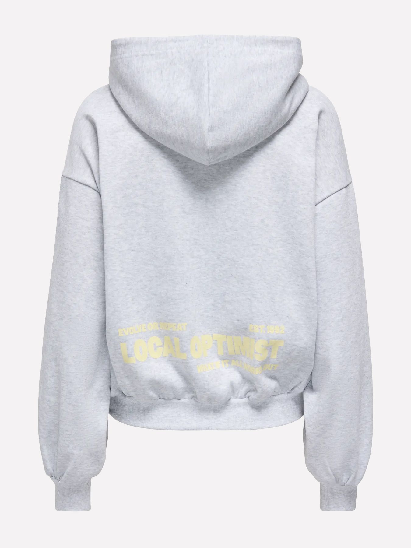 Only ONLOFELIA L/S HOOD UB SWT Medium Grey Melange/CHECKS 2900168319014