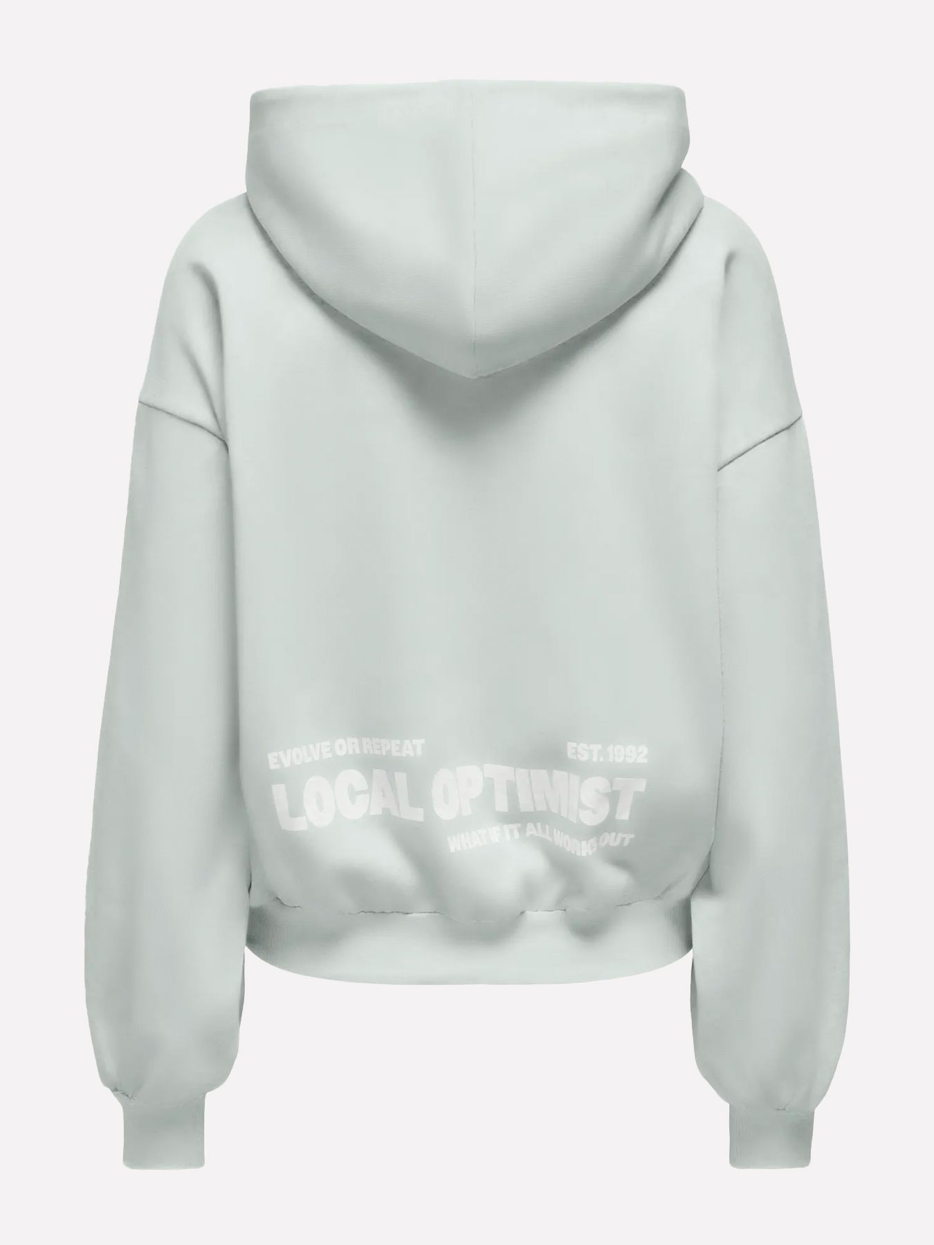 Only ONLOFELIA L/S HOOD UB SWT Aqua Gray/Melange 2900168320027