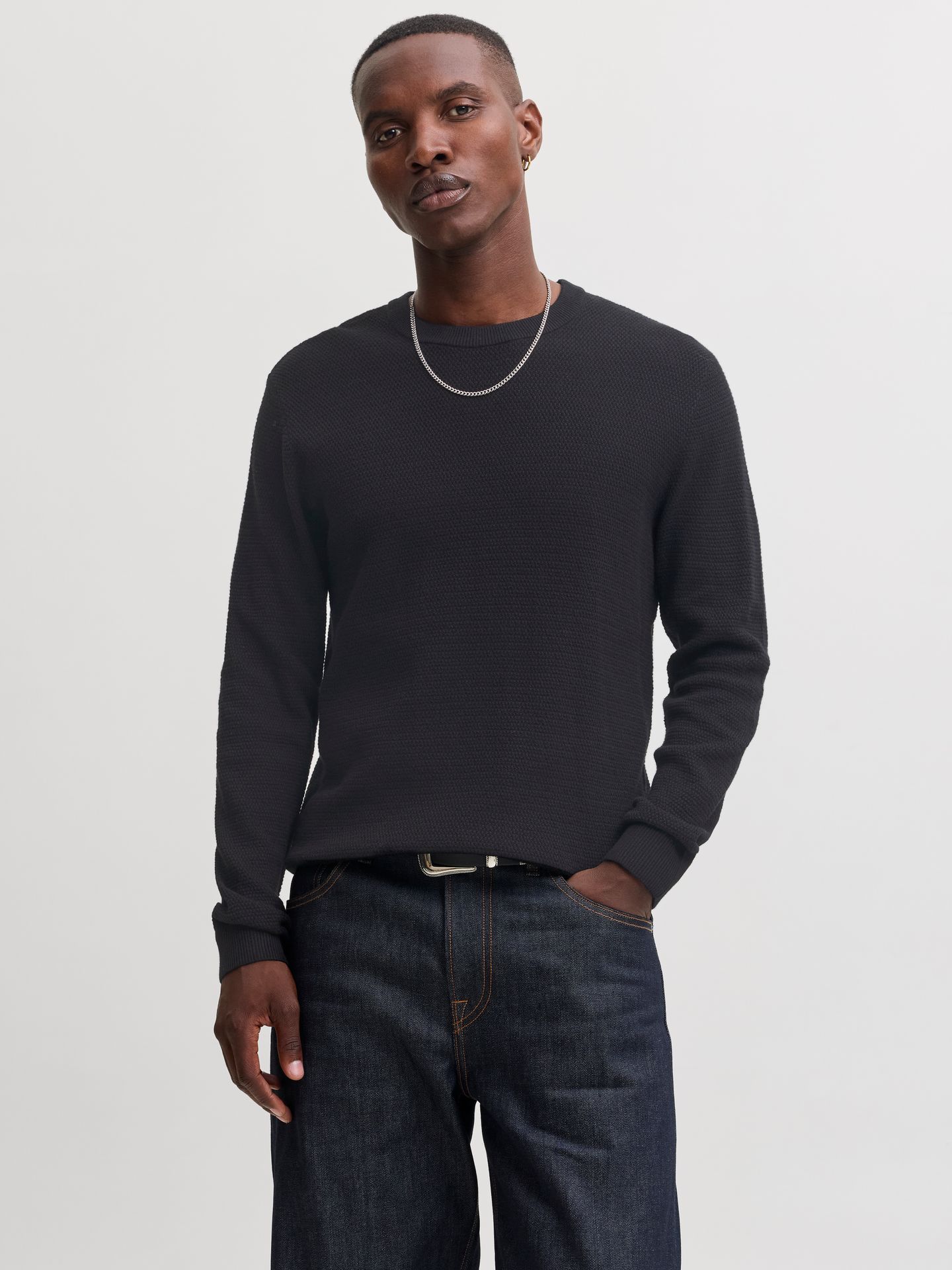 Jack & Jones JJERYDER KNIT CREW NECK NOOS Black 00119417-EKA26011400000232
