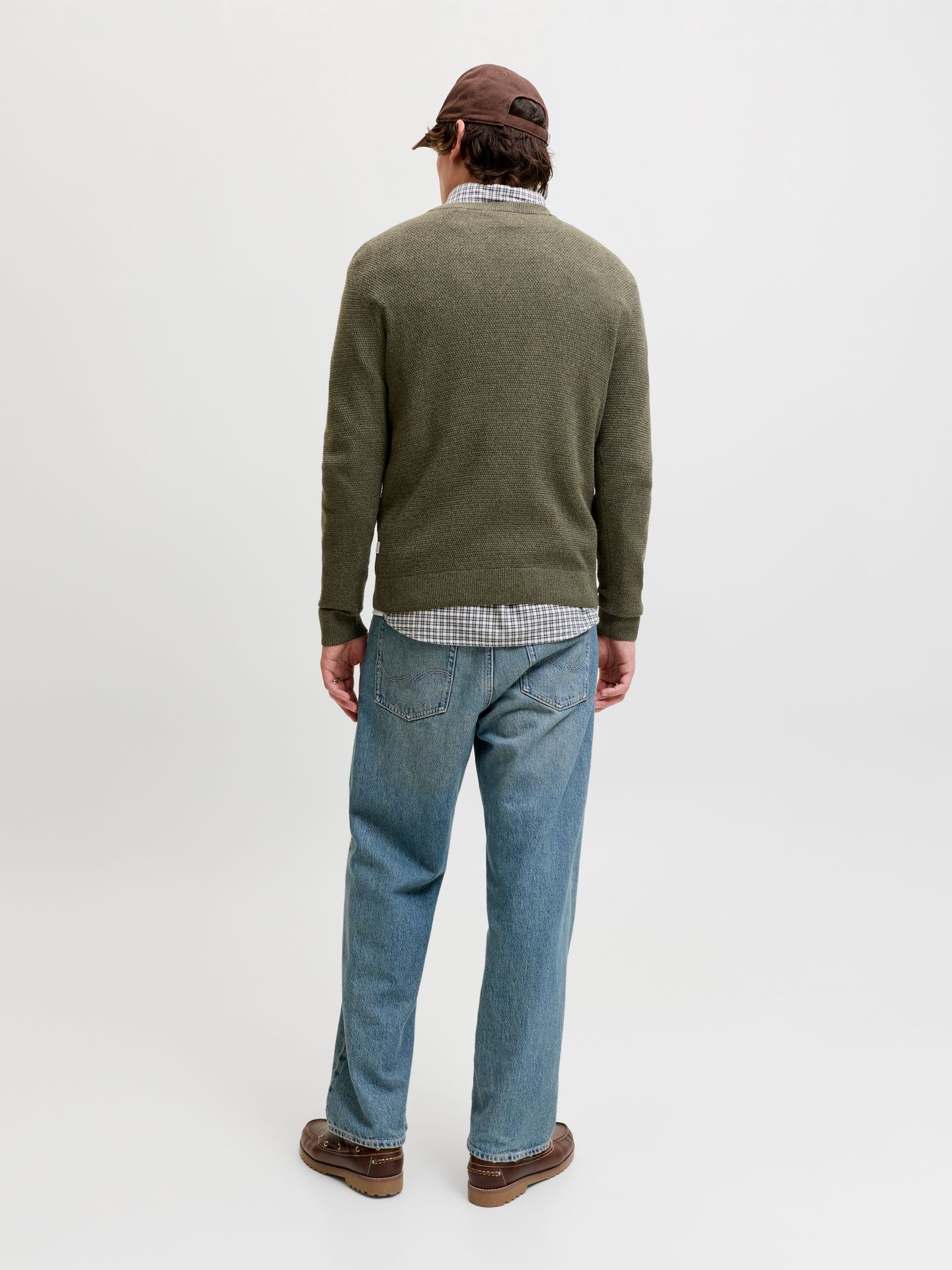 Jack & Jones JJERYDER KNIT CREW NECK NOOS Rosin/BLACK BLOCKING 2900168339050