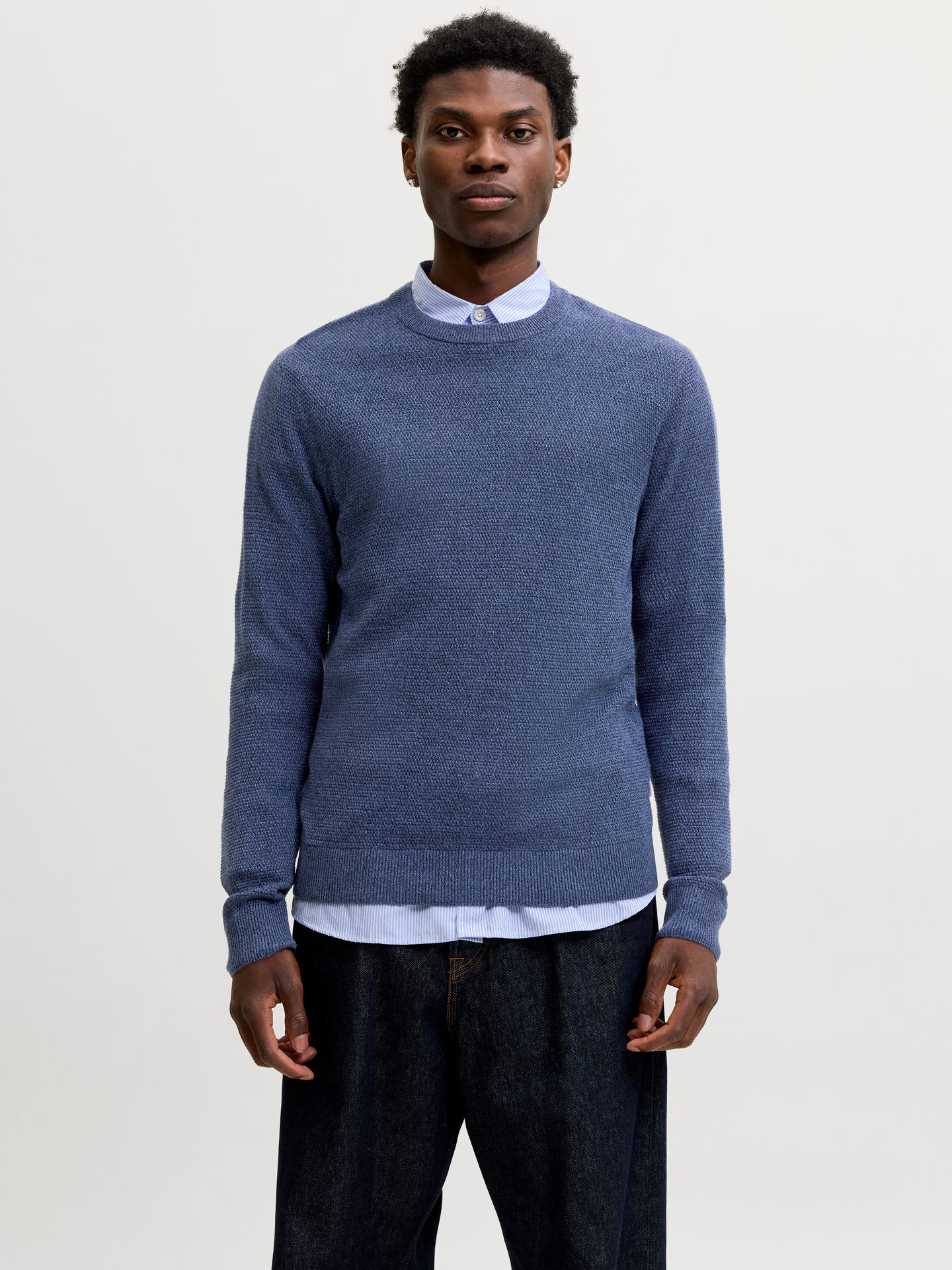 Jack & Jones JJERYDER KNIT CREW NECK NOOS Turbulence/Twist 00119417-EKA26011400003656