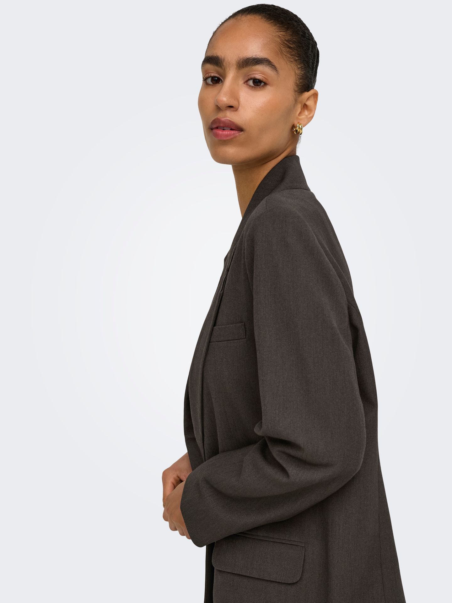 Only ONLHATTIE-LANA OVERS MEL BLAZER TLR Chocolate Torte/CLOUD DANCER 2900168342012