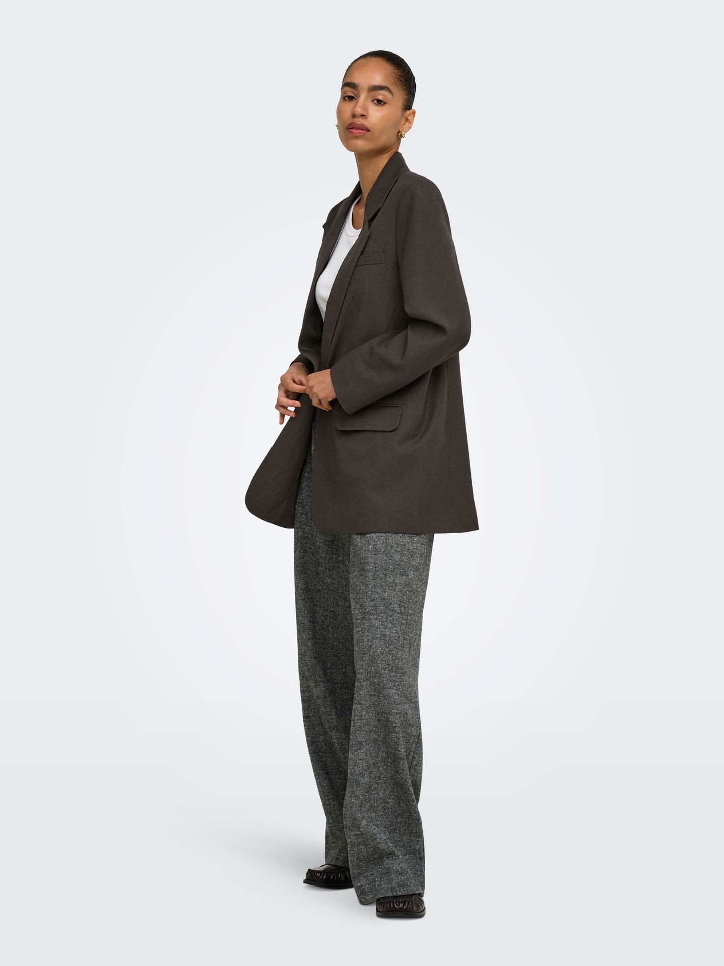 Only ONLHATTIE-LANA OVERS MEL BLAZER TLR Chocolate Torte/CLOUD DANCER 2900168342012