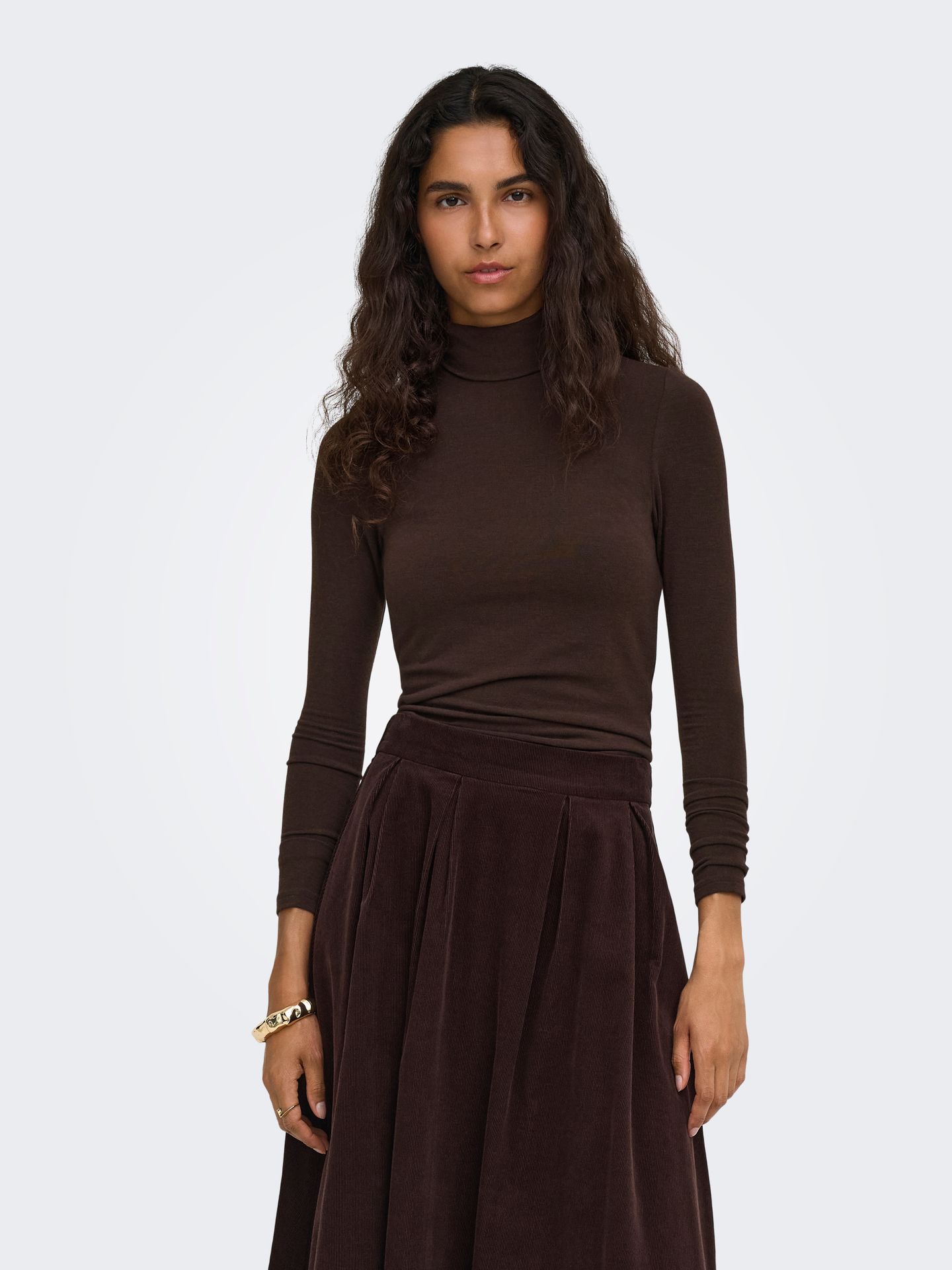 Only ONLGLAMOUR L/S ROLL-NECK TOP JRS NO Black Coffee 2900168483050