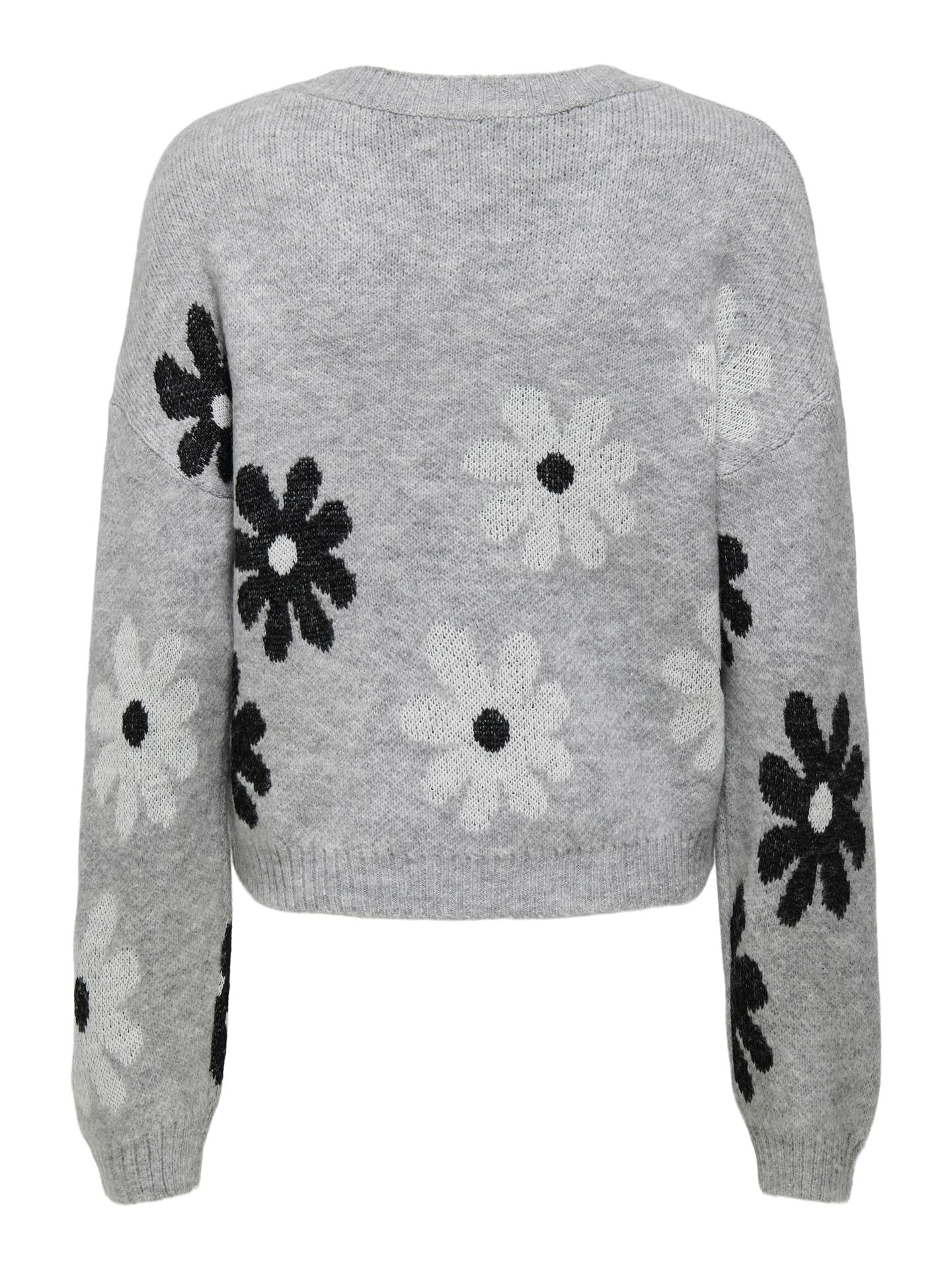 Only ONLFREESIA LS FLOWER O-NECK KNT NOO Light Grey Melange/Soho 2900168482053