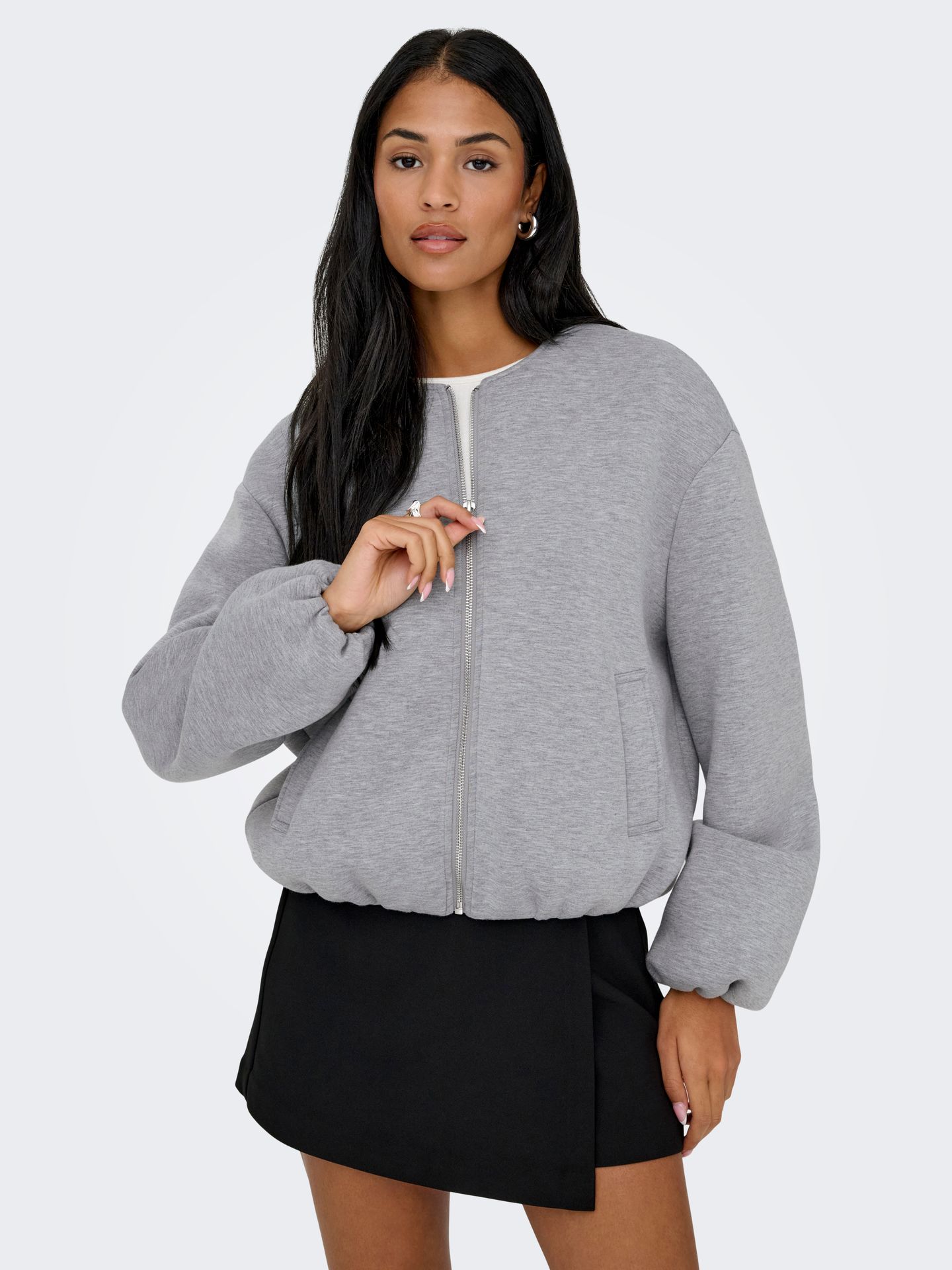 Only ONLELLIE SCUBA JACKET OTW NOOS Medium Grey Melange 2900168487027