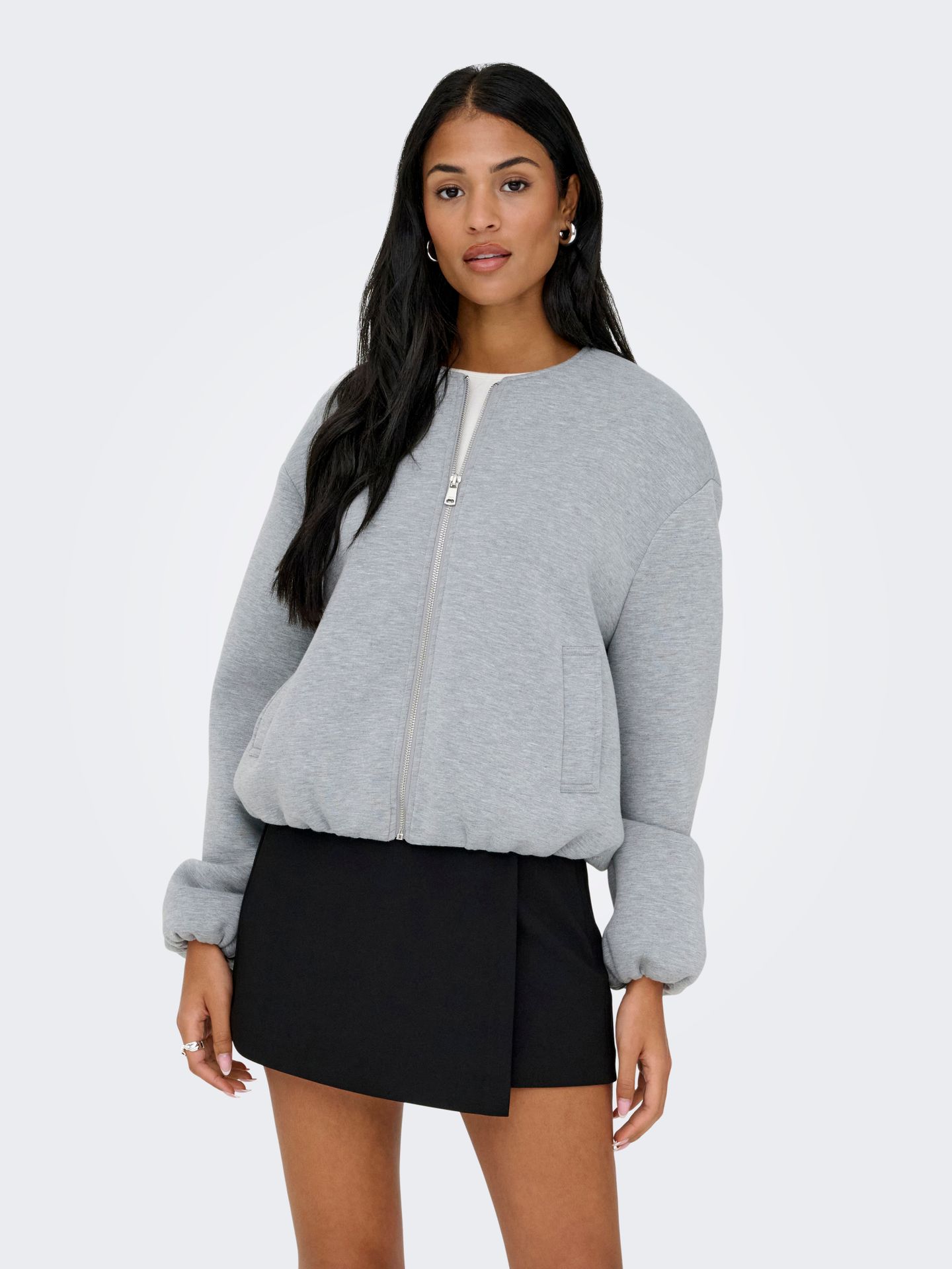 Only ONLELLIE SCUBA JACKET OTW NOOS Medium Grey Melange 2900168487027