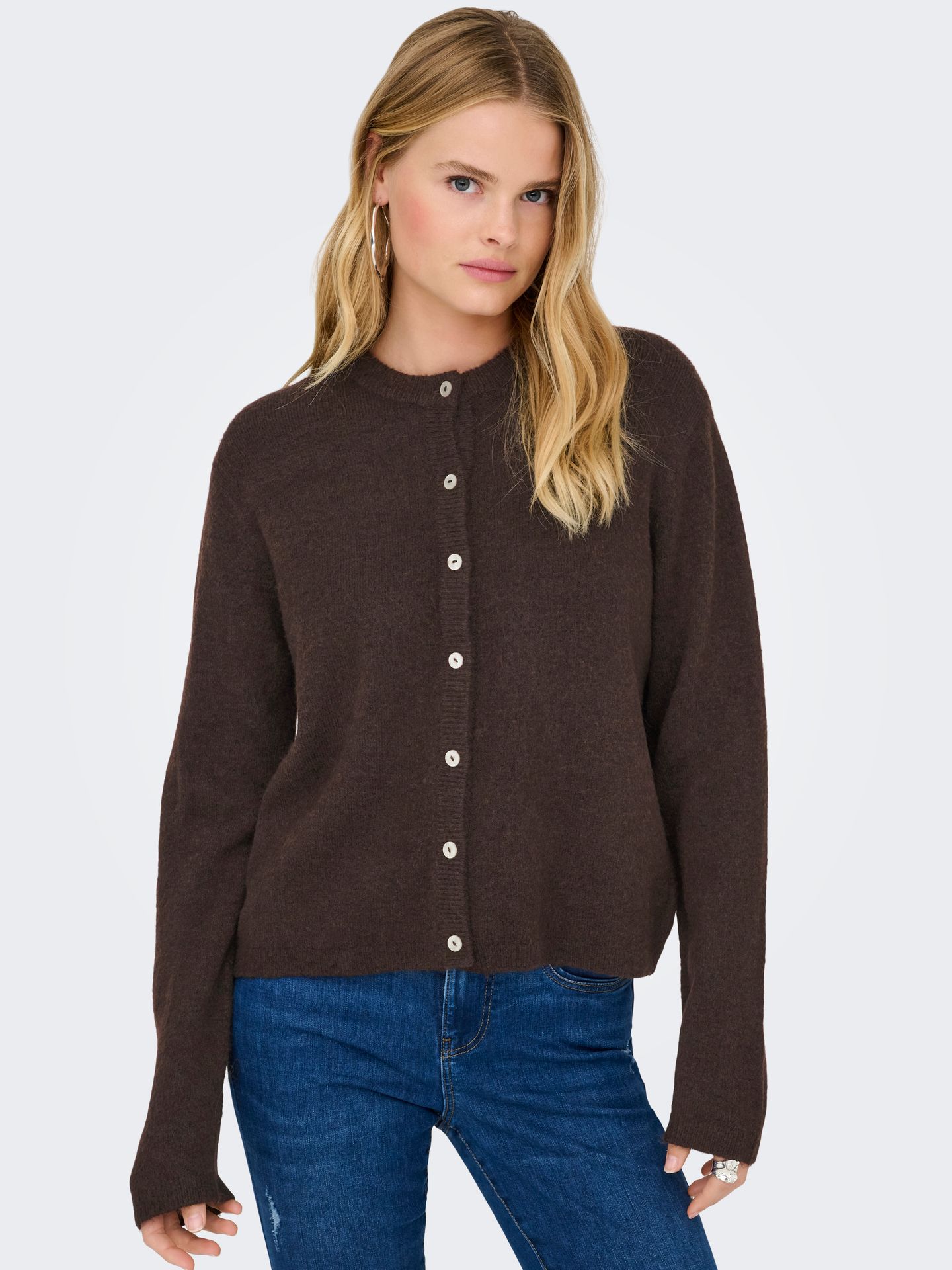 Only ONLSIMONI L/S O-NECK CARDIGAN KNT N Coffee Bean/Los Angeles - Californi 2900168500054
