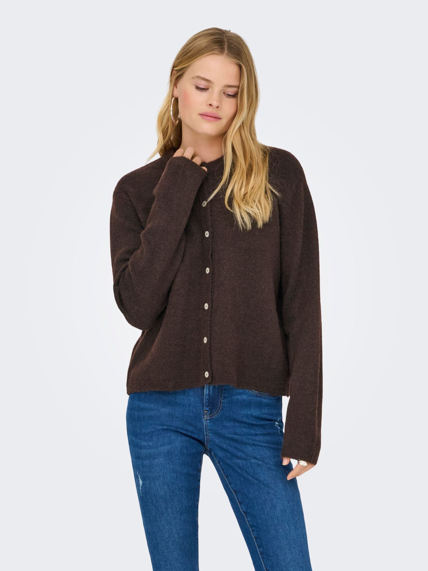 Only ONLSIMONI L/S O-NECK CARDIGAN KNT N Coffee Bean/Los Angeles - Californi 2900168500054