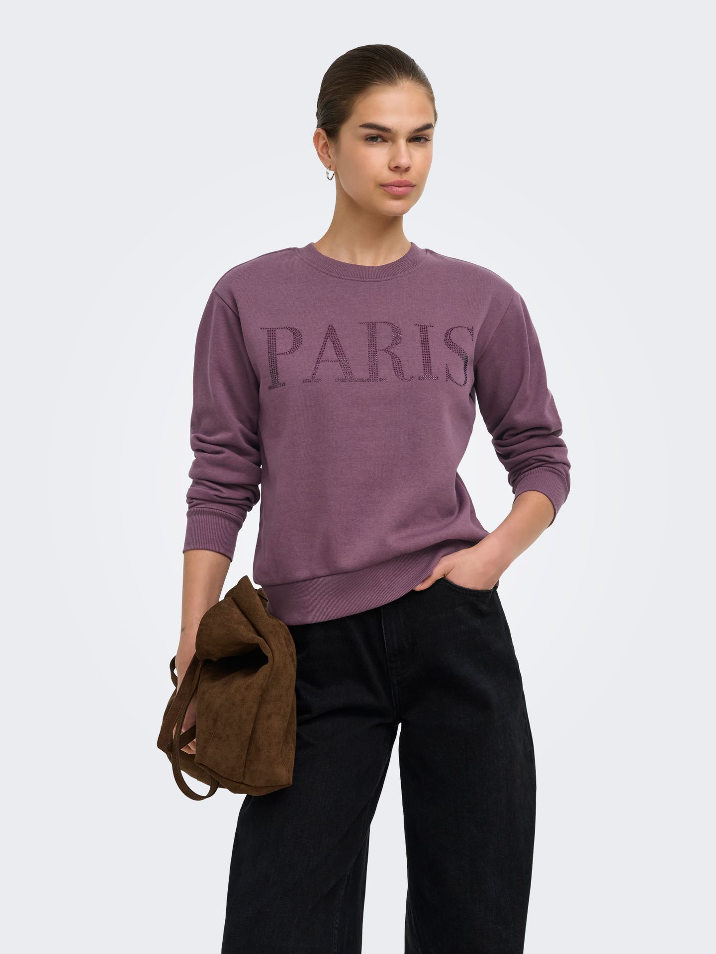 Only JDYPARIS L/S EMB SWEAT JRS NOOS Huckleberry/GLITTER PARIS TNT EMB 2900168491048