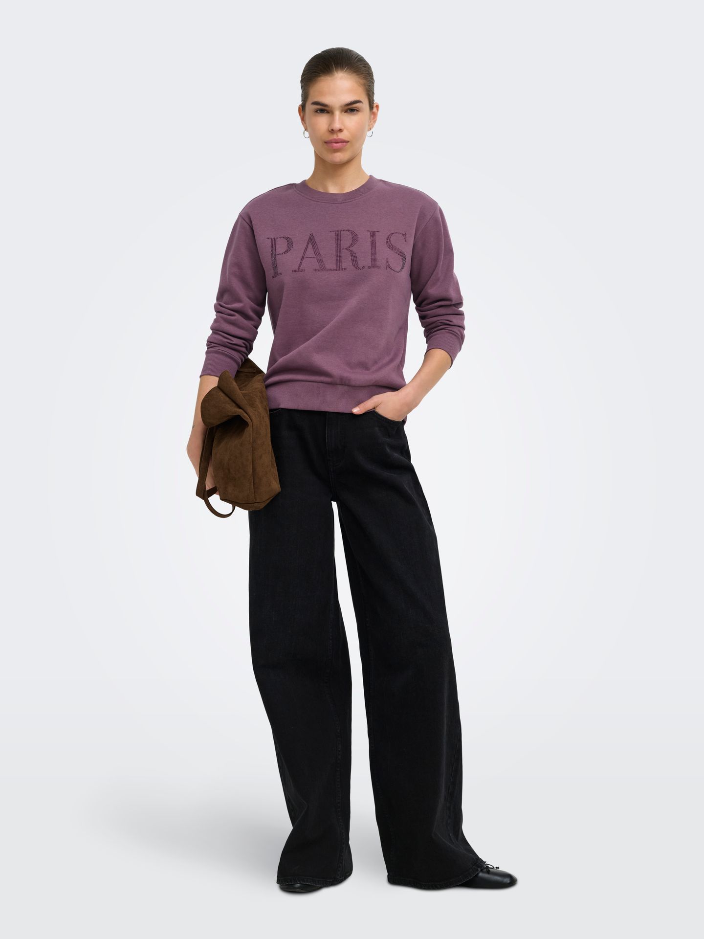 Only JDYPARIS L/S EMB SWEAT JRS NOOS Huckleberry/GLITTER PARIS TNT EMB 2900168491048