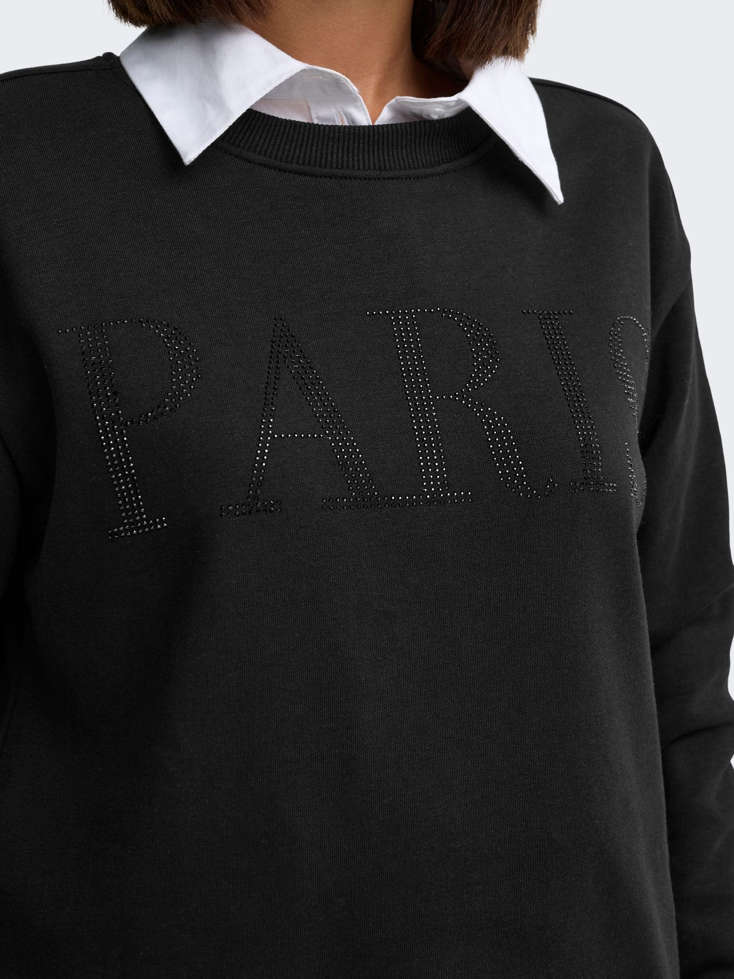 Only JDYPARIS L/S EMB SWEAT JRS NOOS Black/GLITTER PARIS TNT EMB 00119486-EKA26011400003660